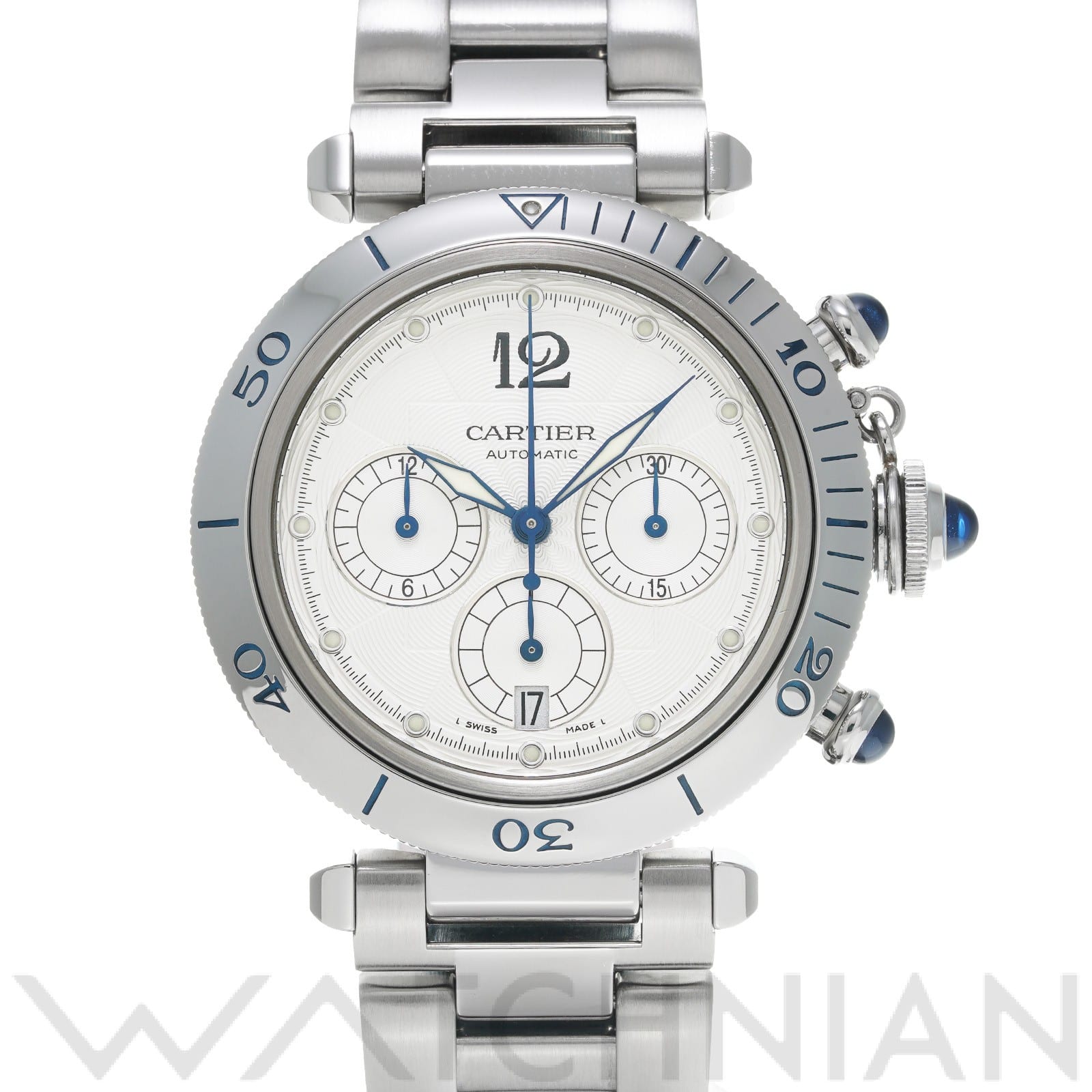 カルティエ / CARTIER パシャ 38 クロノグラフ W31030H3 シルバー メンズ 時計 【中古】【wristwatch】
