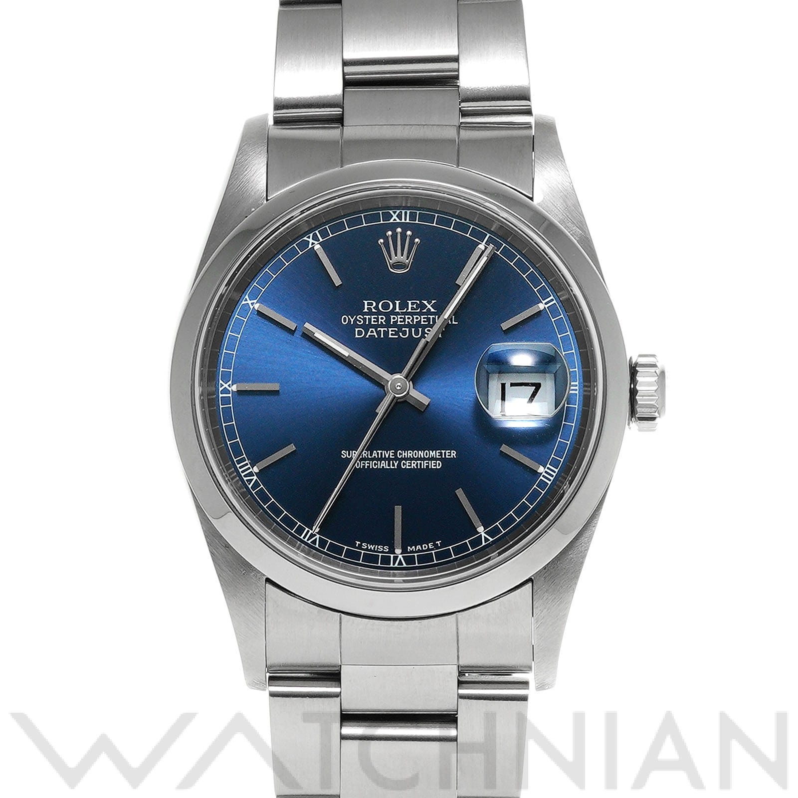 ロレックス デイトジャスト 16200 ブルー メンズ 時計 【中古】【wristwatch】