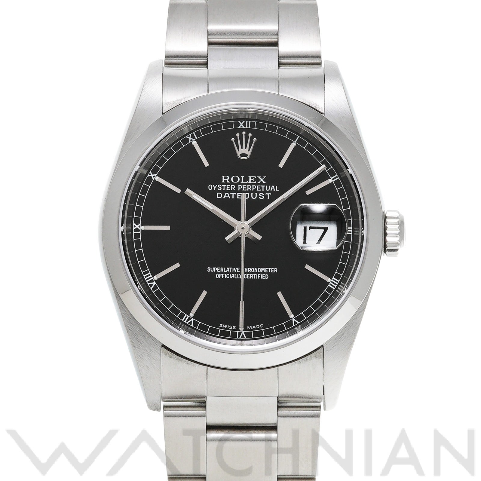 ロレックス デイトジャスト 16200 ブラック メンズ 時計 【中古】【wristwatch】