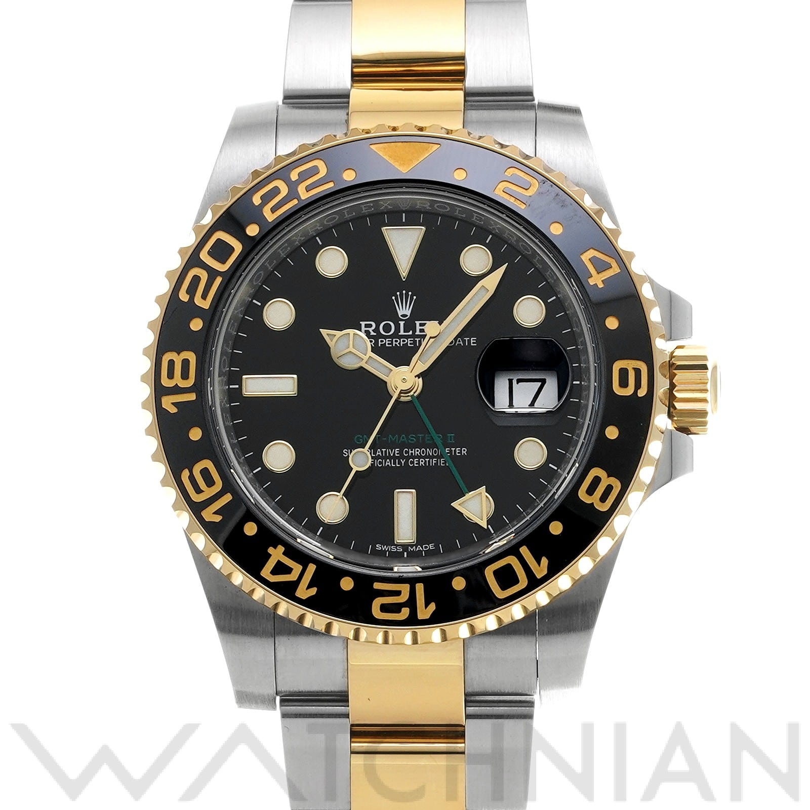 ロレックス GMTマスターII ハンジャール 116713LN ブラック メンズ 時計 【中古】【wristwatch】