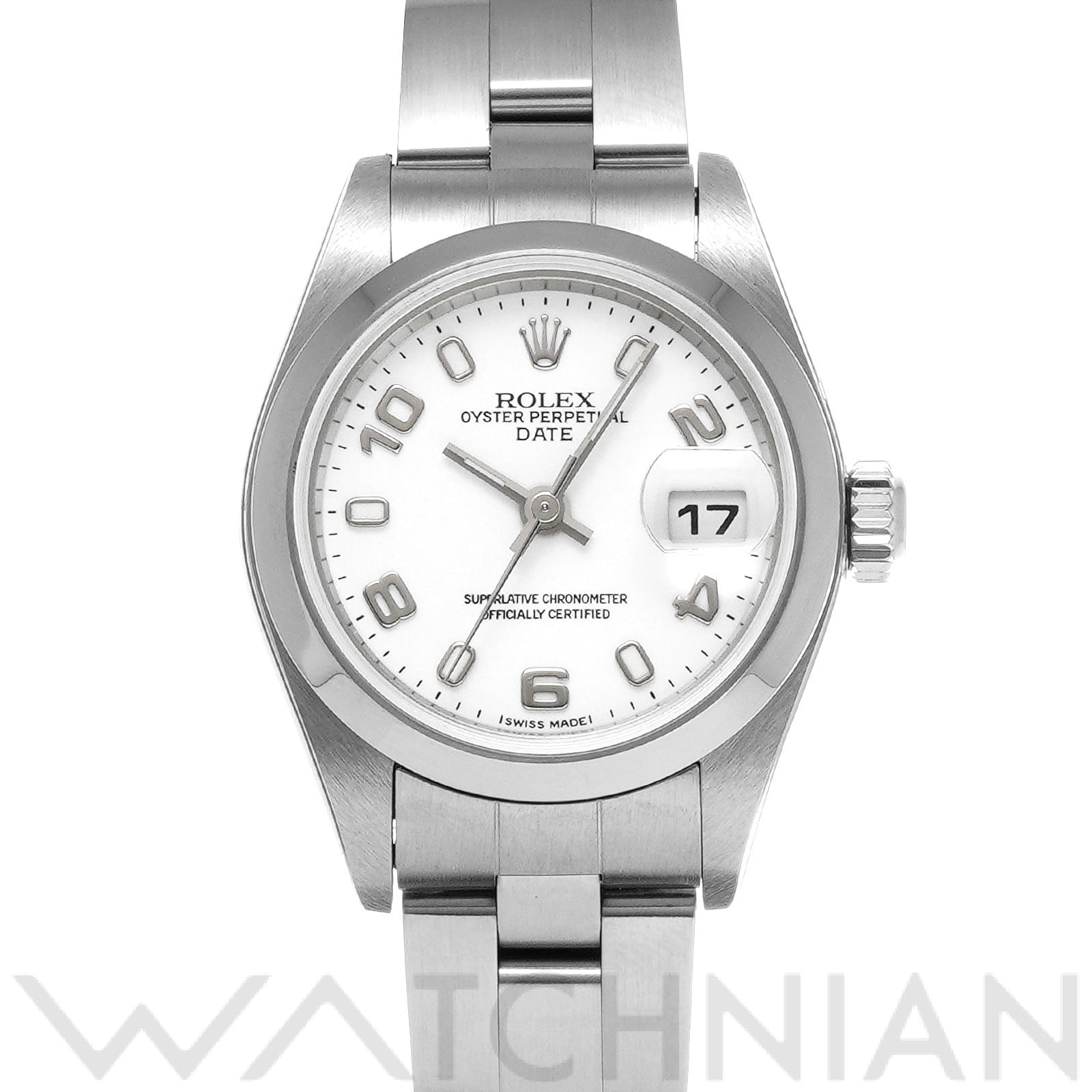 ロレックス オイスターパーペチュアル デイト 79160 ホワイト レディース 時計 【中古】【wristwatch】