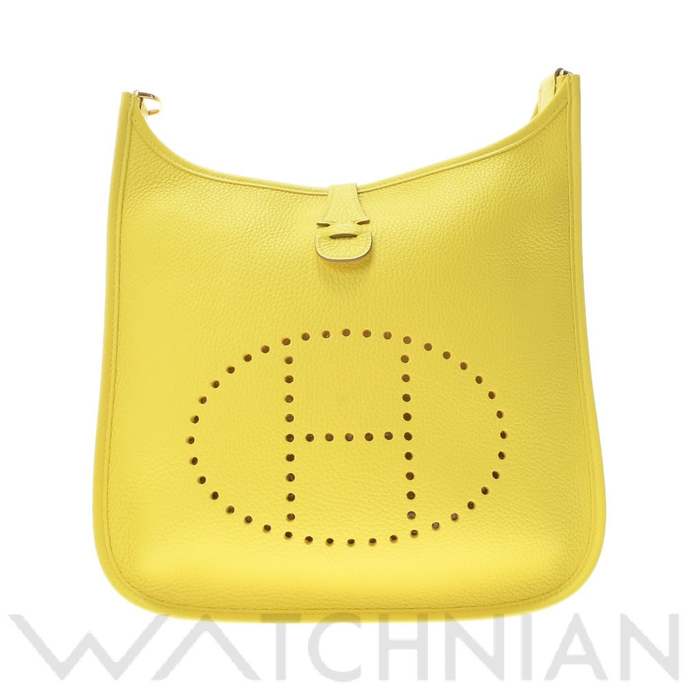 エヴリン3 PM ライム/ゴールド金具 トリヨンクレマンス HERMES エルメス ユニセックス 【中古】