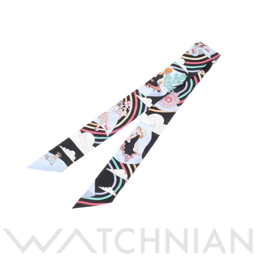 エルメス / HERMES ツイリー CARRES VOLANTS ノワール/シエル/マルチカラー シルク100％ レディース 【新品】【other】