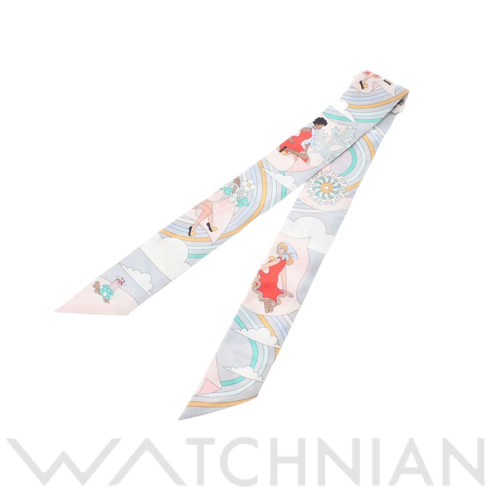 エルメス / HERMES ツイリー CARRES VOLANTS グリスパール/ローズ シルク100％ レディース 【新品】【other】