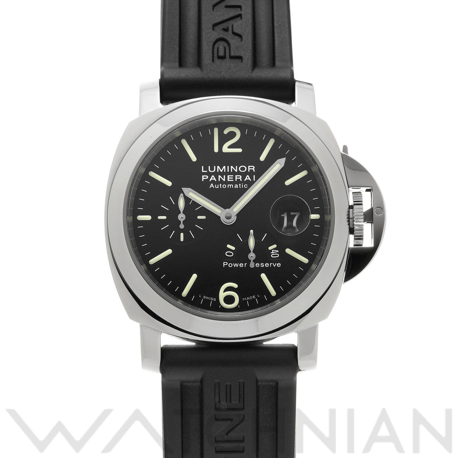 ルミノール パワーリザーブ PAM00090 L番(2009年製造) ブラック パネライ OFFICINE PANERAI メンズ 【中古】