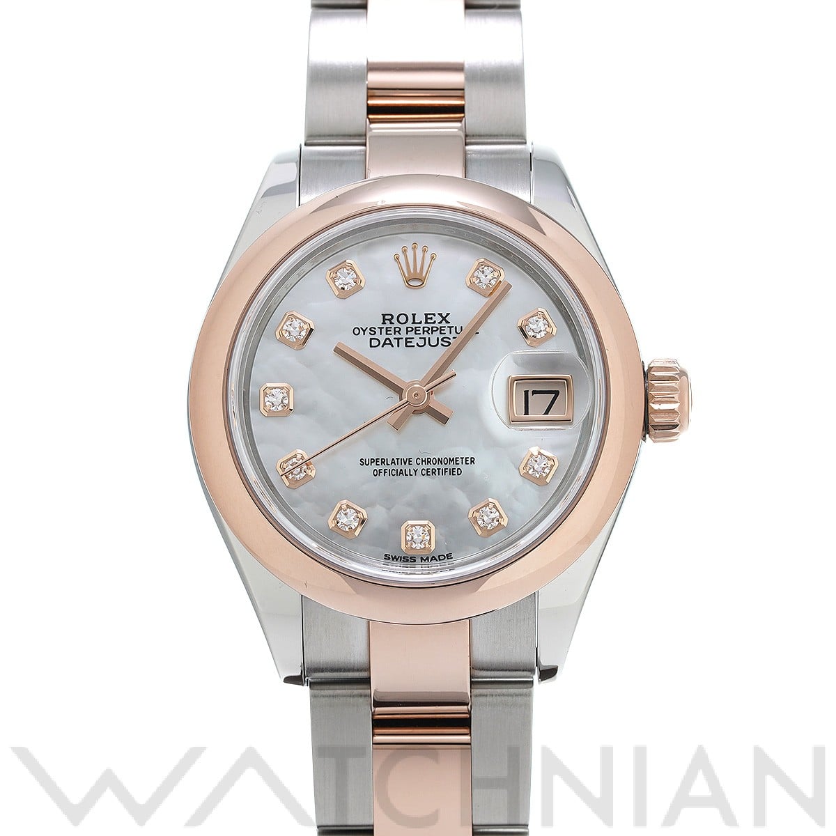 ロレックス レディ デイトジャスト 28 279161NG ホワイトシェル/ダイヤモンド レディース 時計 【中古】【wristwatch】