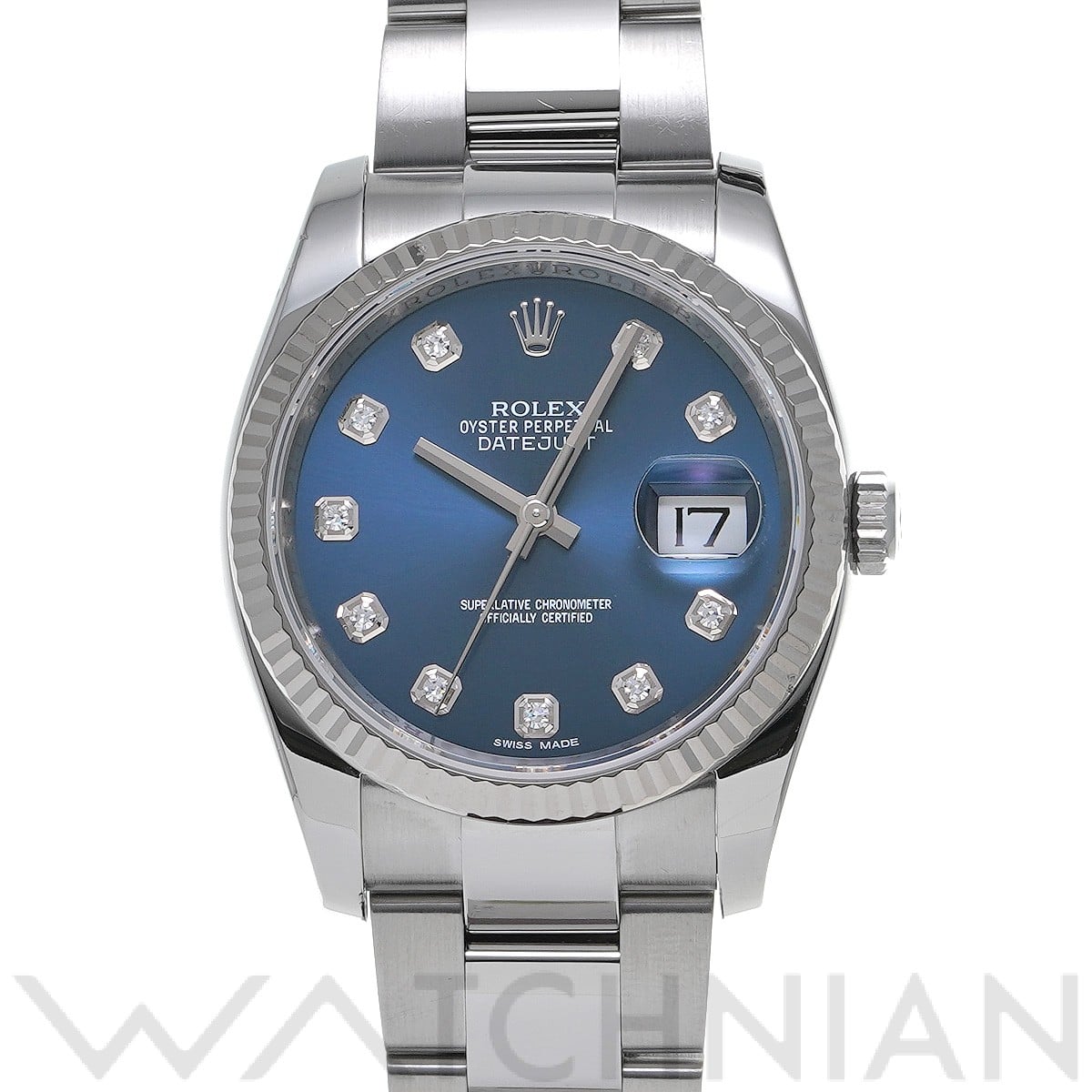 ロレックス デイトジャスト 36 116234G ブルー/ダイヤモンド メンズ 時計 【中古】【wristwatch】