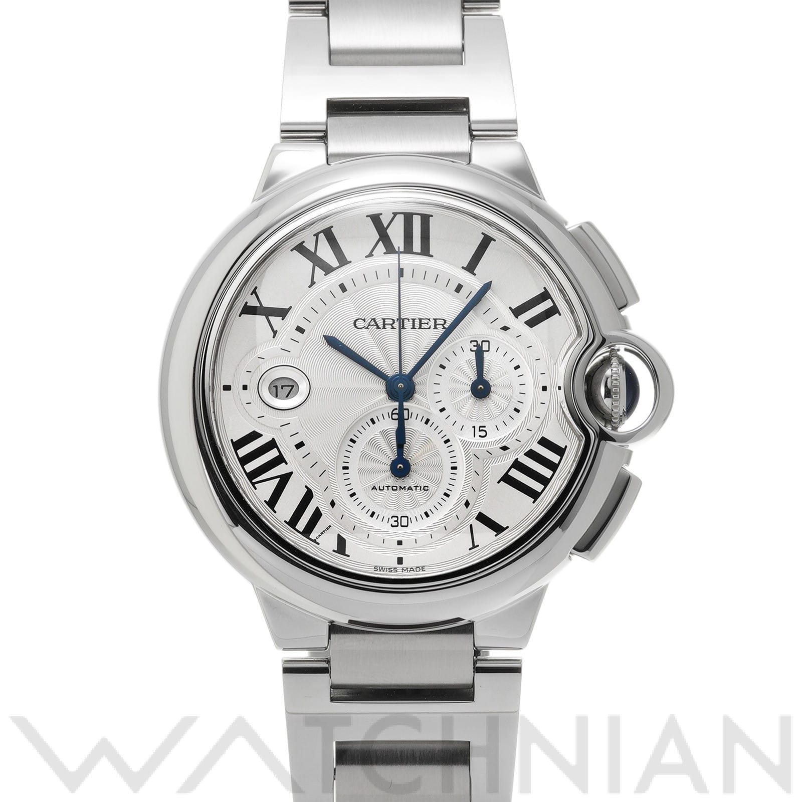 カルティエ / CARTIER バロンブルー ドゥ カルティエ クロノグラフ W6920076 シルバー メンズ 時計 【中古】【wristwatch】