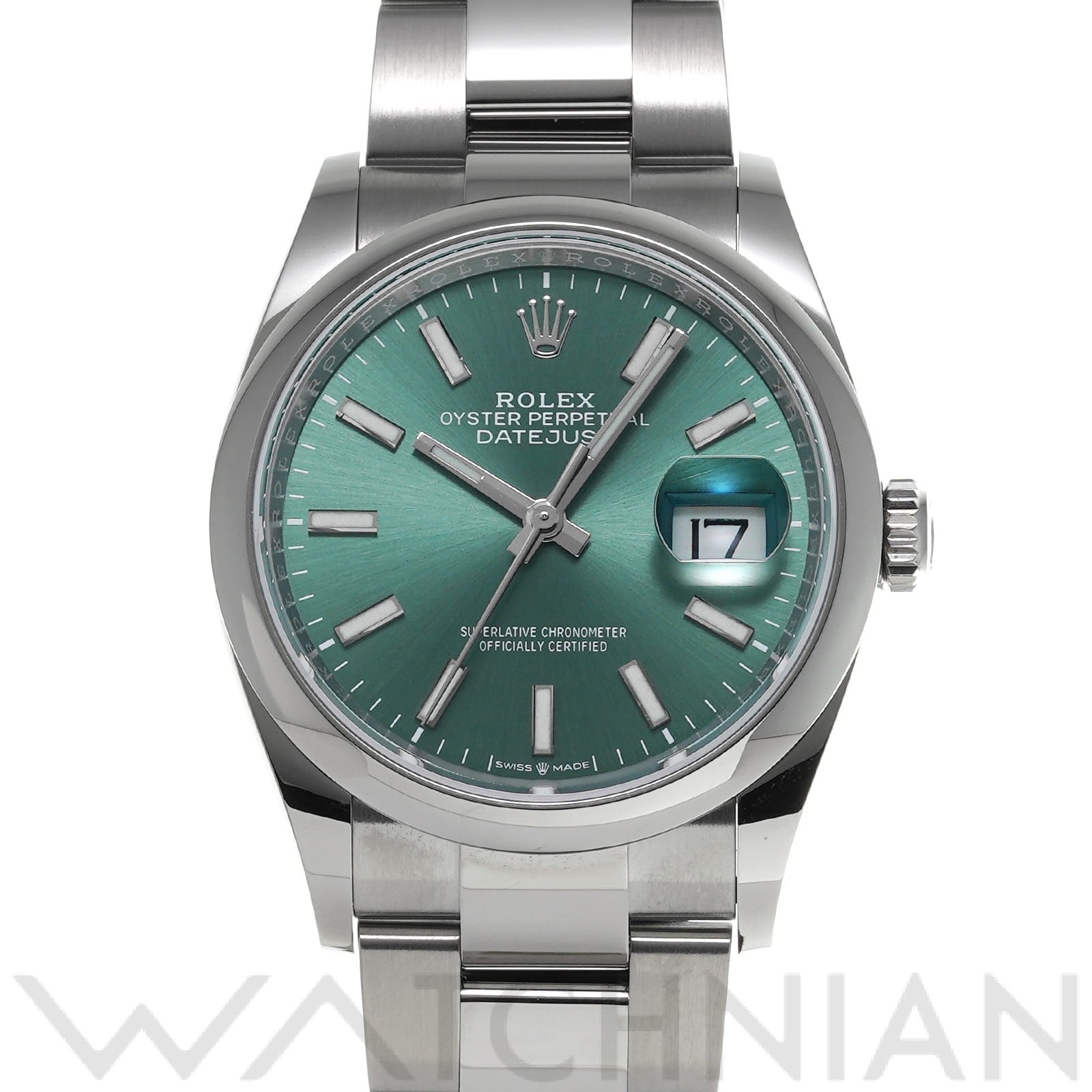 ロレックス デイトジャスト 36 126200 ミントグリーン メンズ 時計 【中古】【wristwatch】