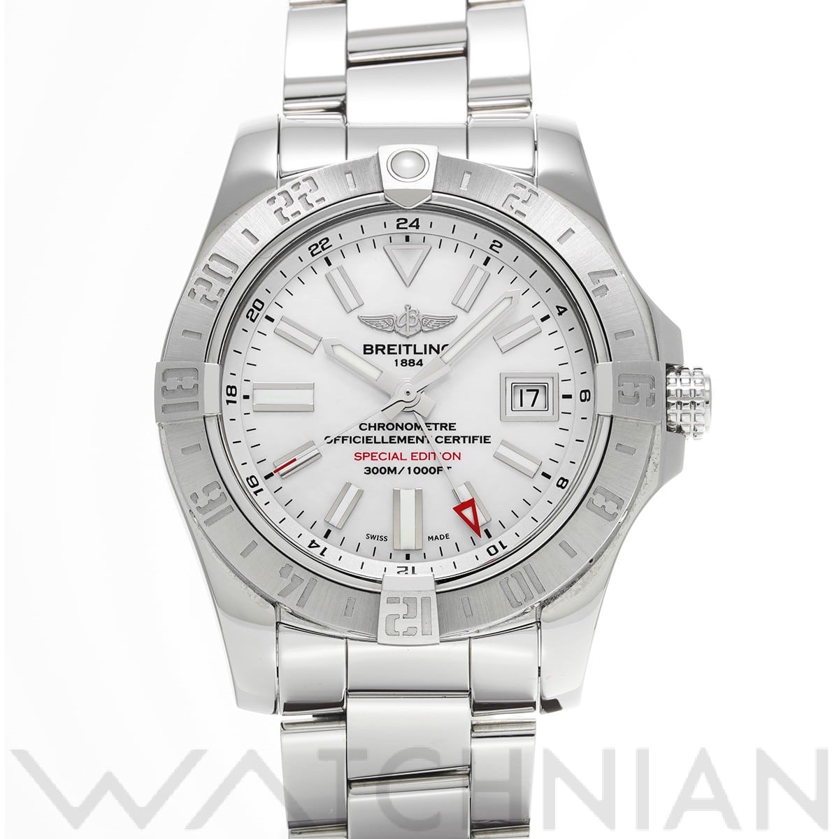 ブライトリング / BREITLING アベンジャーII GMT マザーオブパール A3239011/A809 ホワイトシェル メンズ 時計 【中古】【wristwatch】