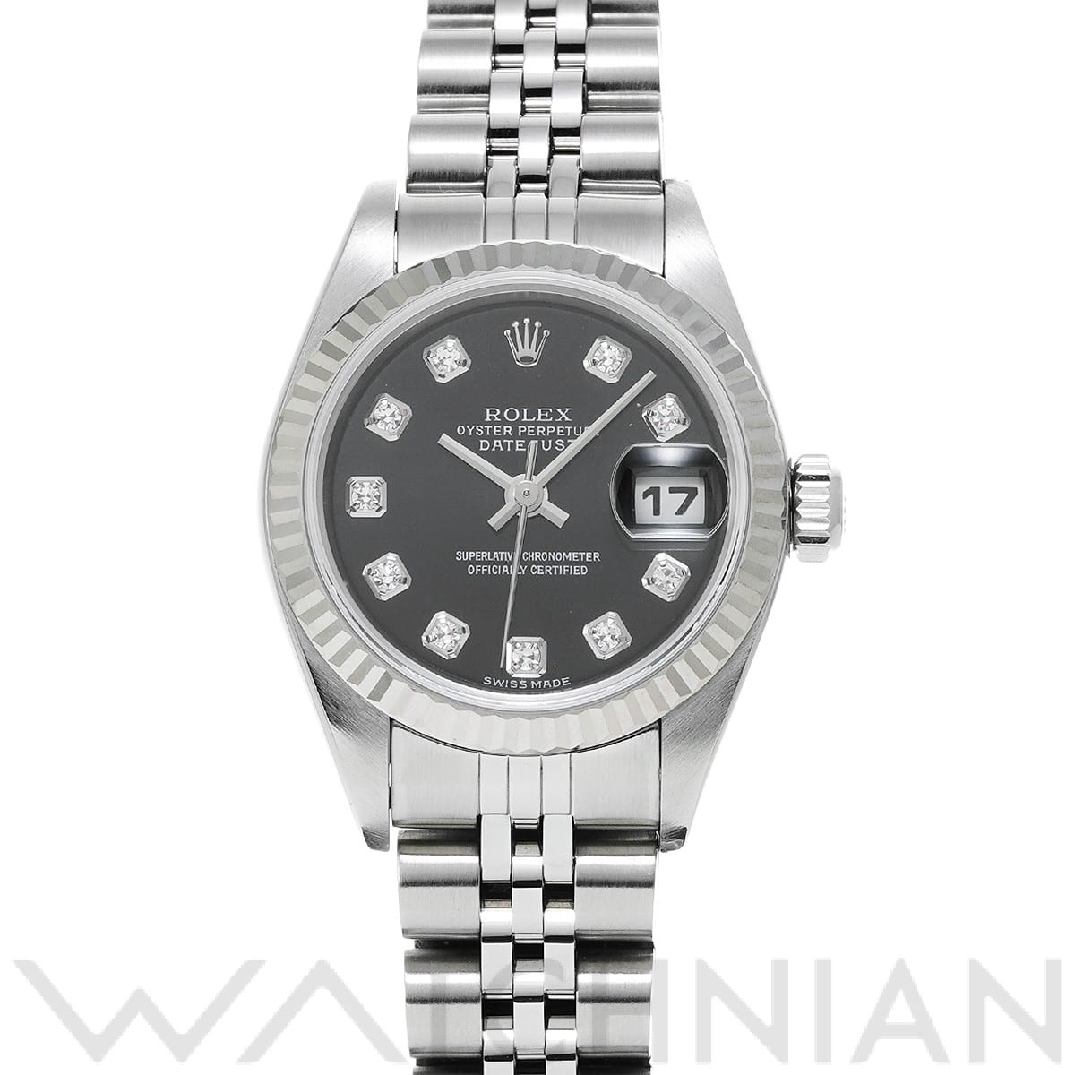 ロレックス デイトジャスト 79174G ブラック/ダイヤモンド レディース 時計 【中古】【wristwatch】