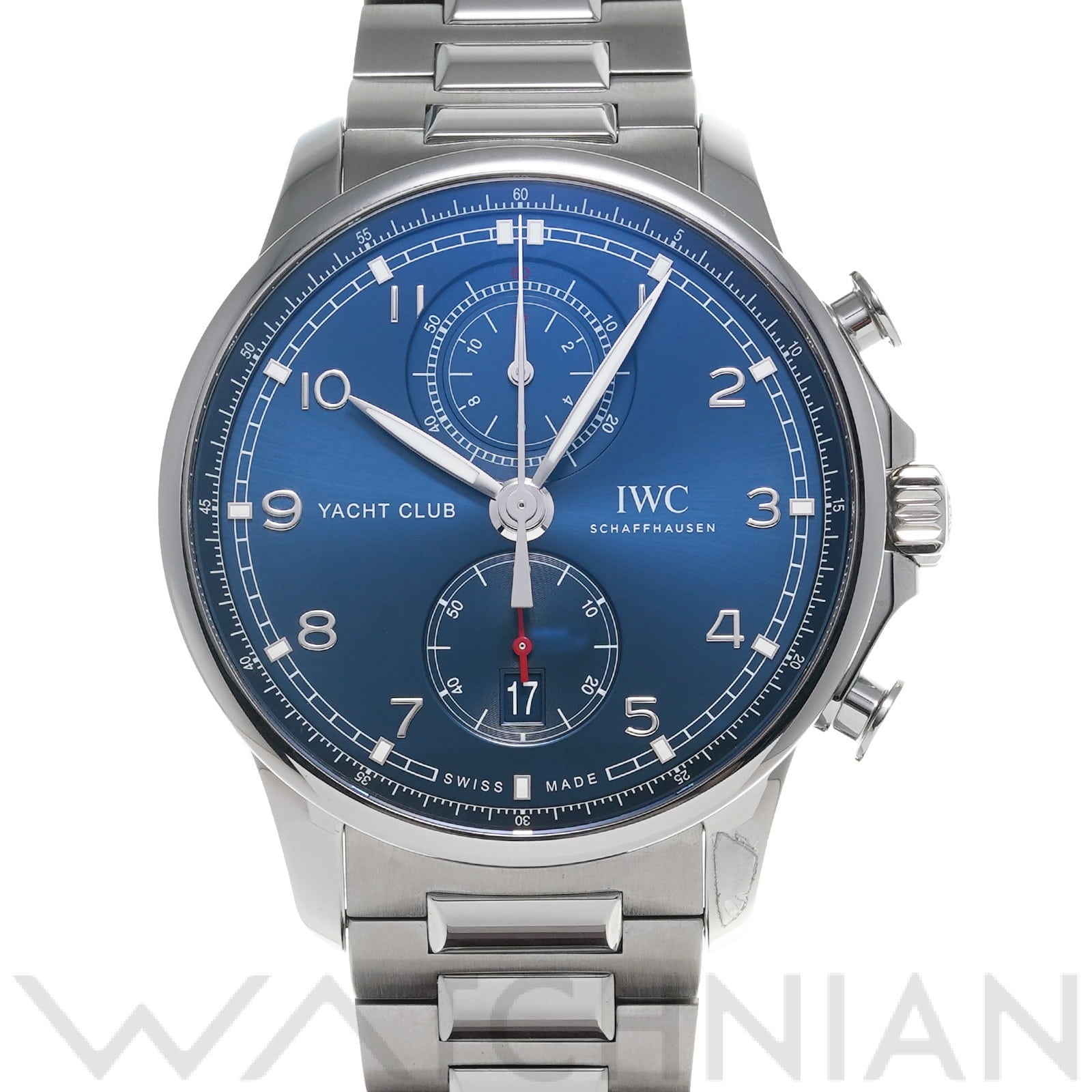 IWC ポルトギーゼ ヨットクラブ クロノグラフ IW390701 ブルー メンズ 時計 【中古】【wristwatch】
