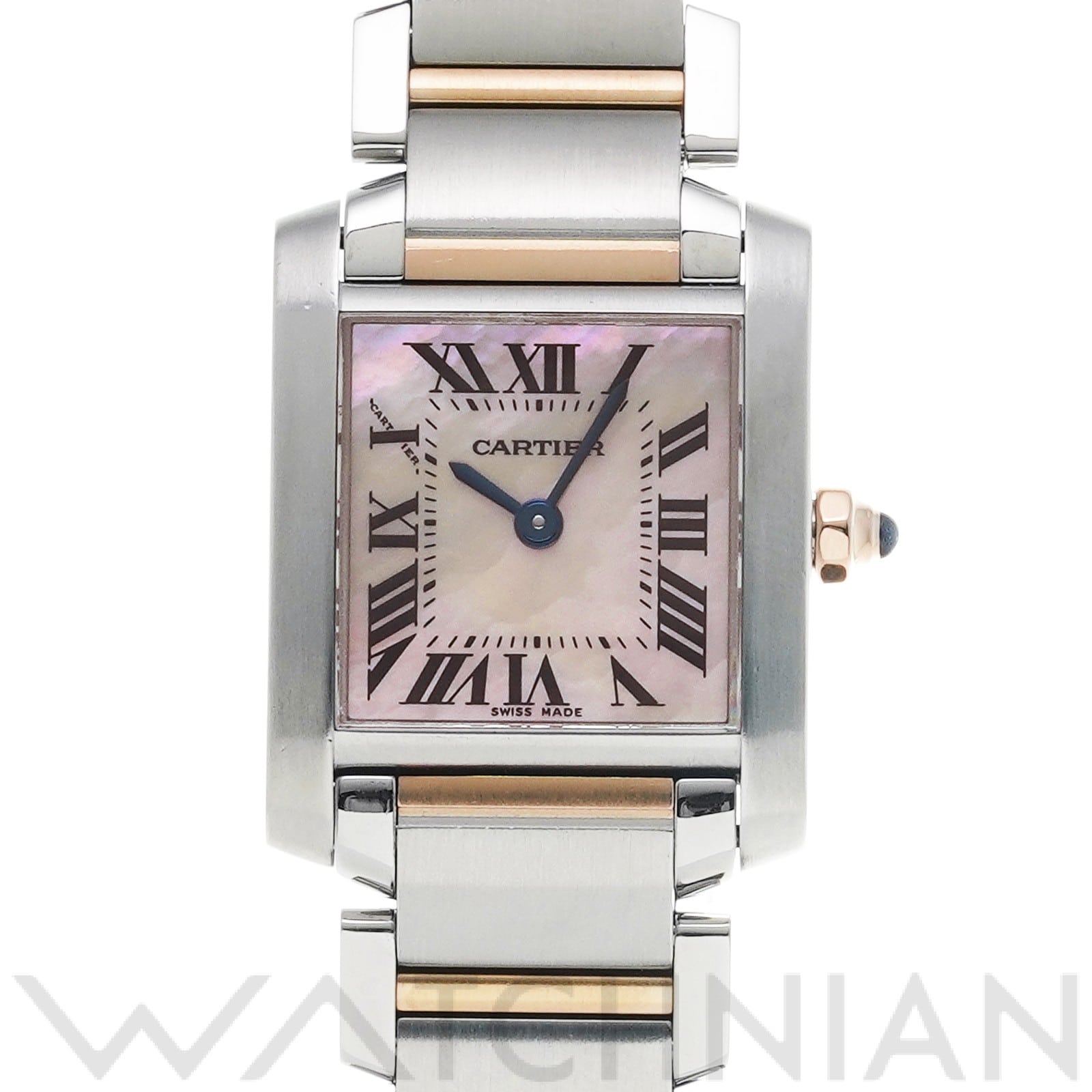 カルティエ / CARTIER タンク フランセーズ SM W51027Q4 ピンクシェル レディース 時計 【中古】【wristwatch】