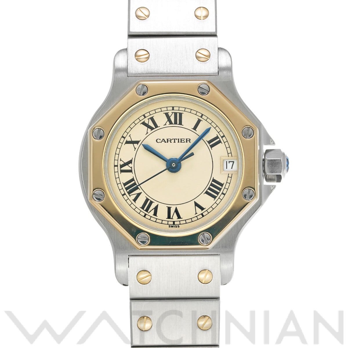 カルティエ / CARTIER サントス オクタゴン 187903 アイボリー レディース 時計 【中古】【wristwatch】
