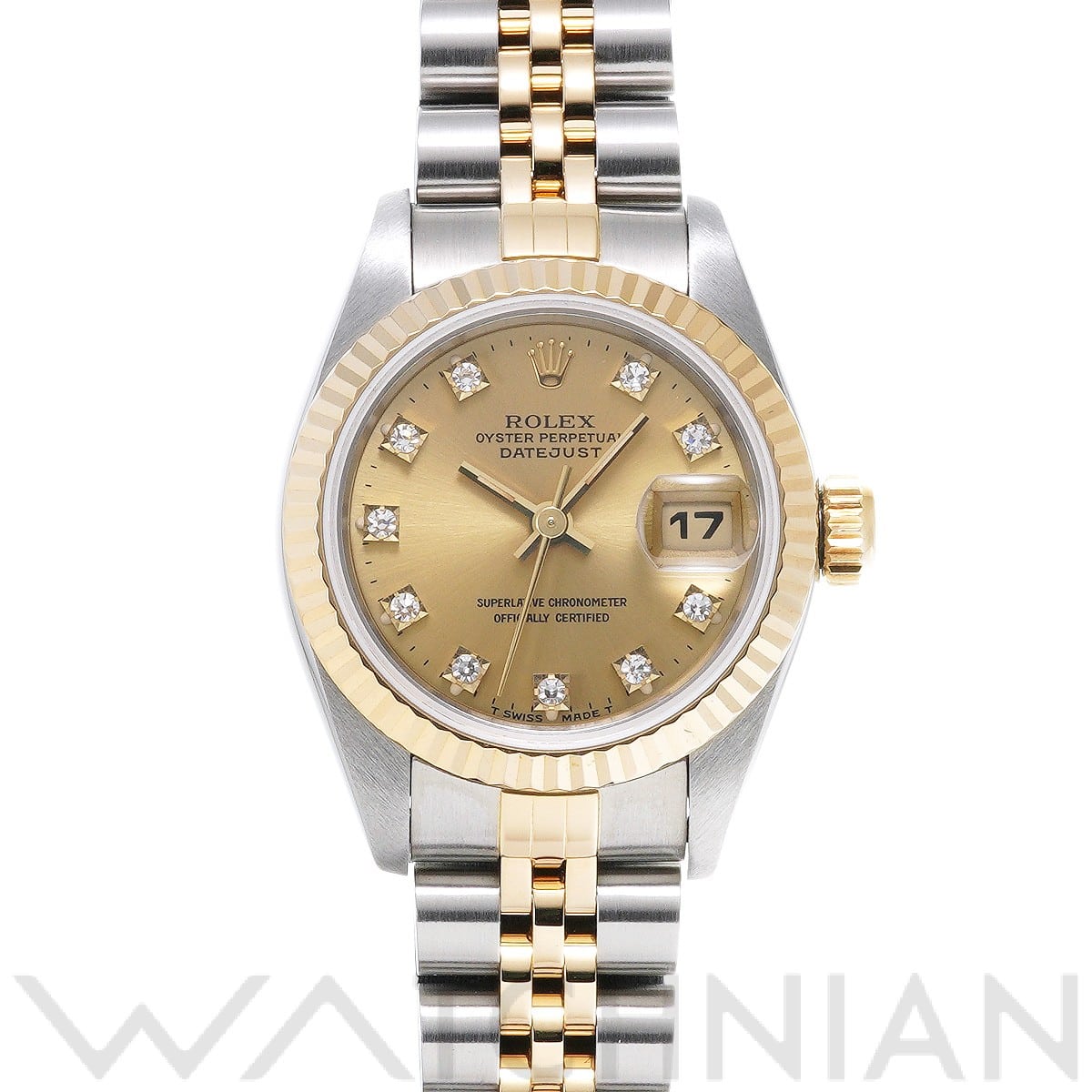 ロレックス デイトジャスト 26 69173G シャンパン/ダイヤモンド レディース 時計 【中古】【wristwatch】