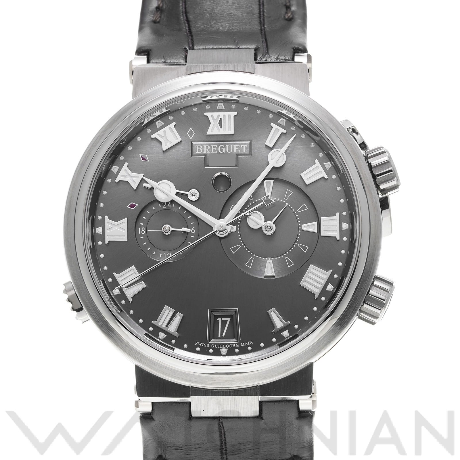 ブレゲ / Breguet マリーン アラーム ミュージカル 5547TI/G2/9ZU スレートグレー メンズ 時計 【中古】【wristwatch】