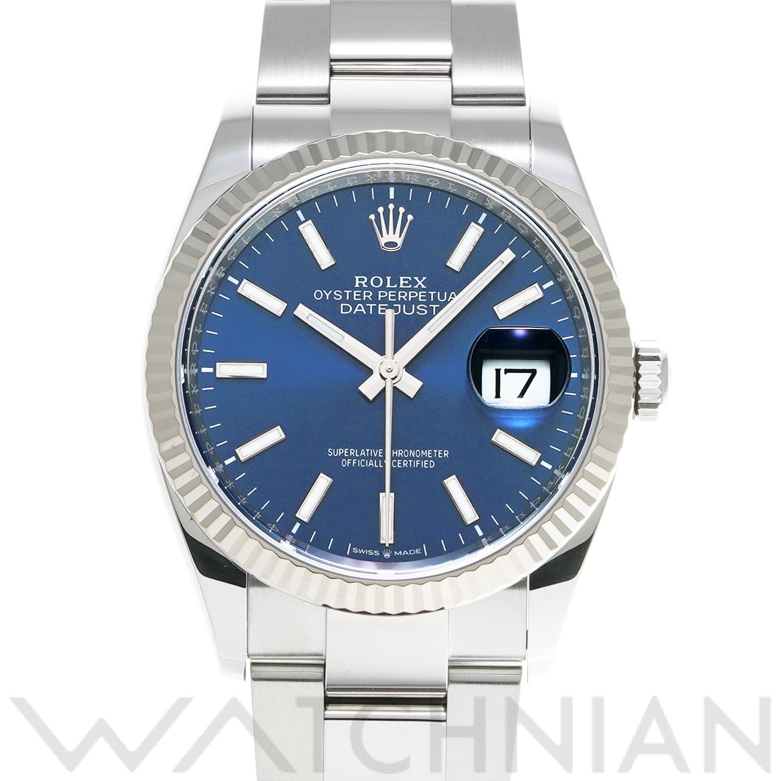 ロレックス デイトジャスト 36 126234 ブライトブルー メンズ 時計 【中古】【wristwatch】