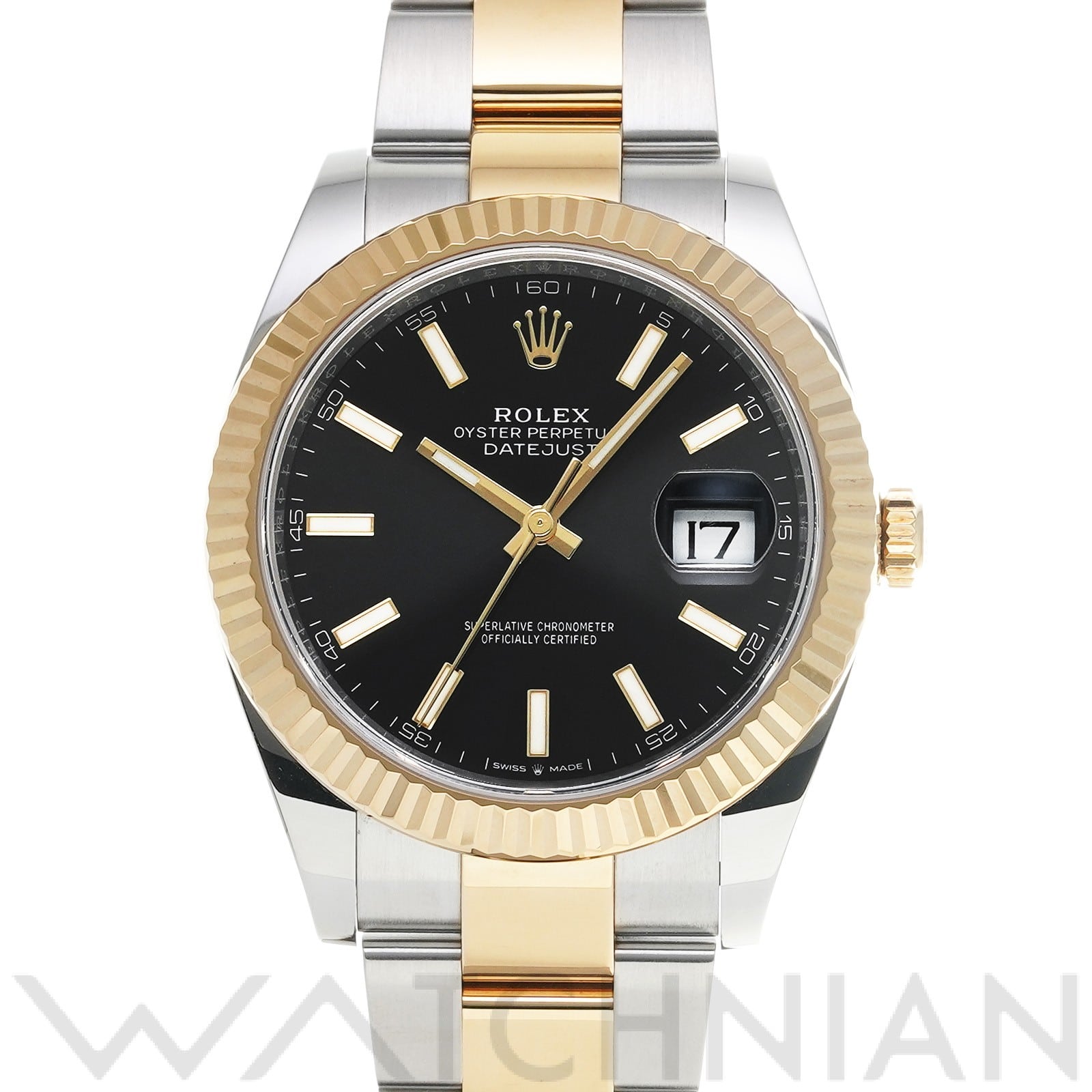 ロレックス デイトジャスト 41 126333 ブライトブラック メンズ 時計 【中古】【wristwatch】