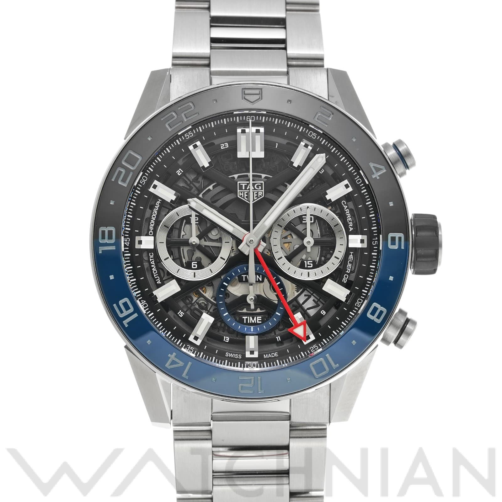 タグ ホイヤー / TAG HEUER カレラ キャリバーホイヤー02 クロノグラフ GMT CBG2A1Z.BA0658 ブラック メンズ 時計 【中古】【wristwatch】