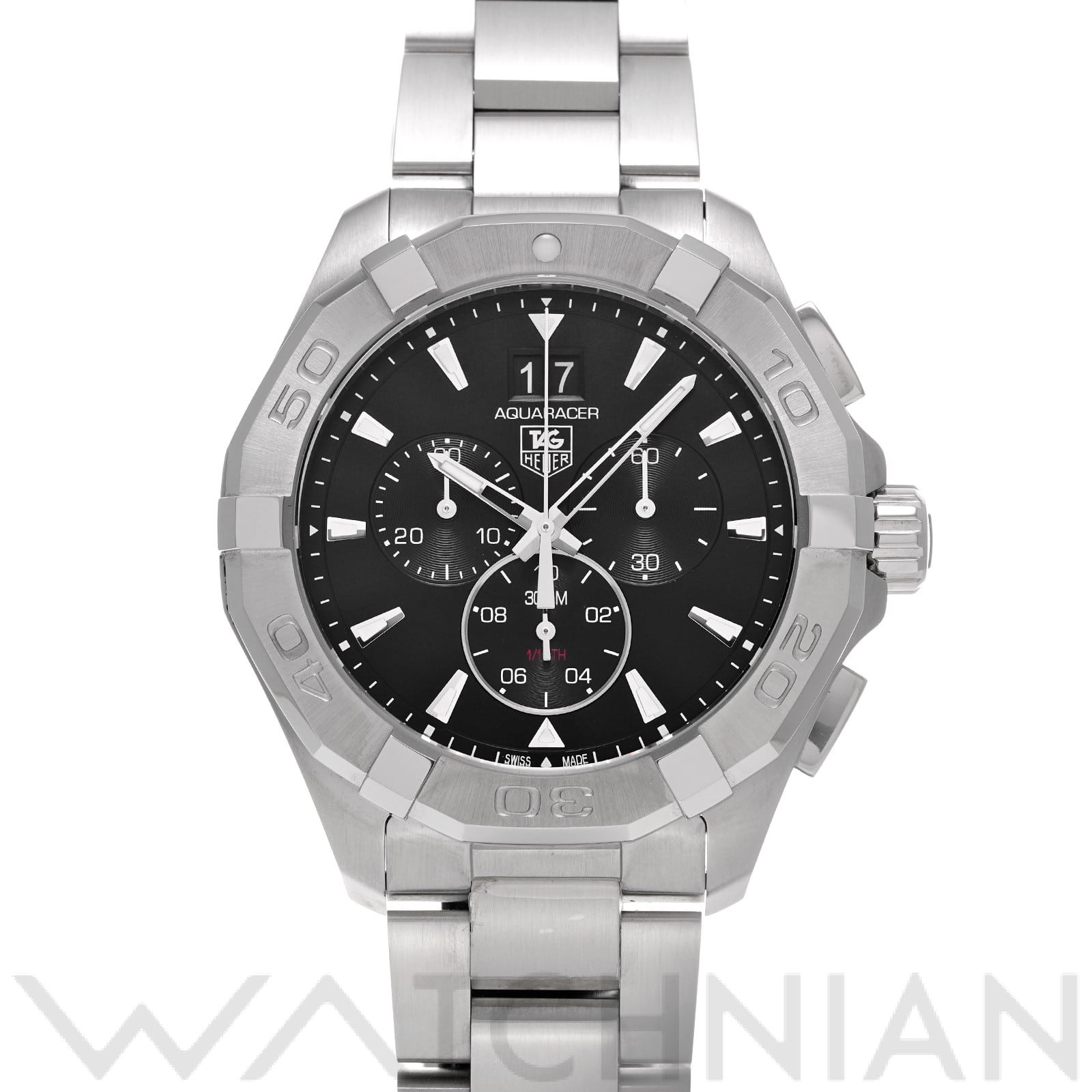 タグ ホイヤー / TAG HEUER アクアレーサー クォーツ クロノグラフ CAY1110.BA0927 ブラック メンズ 時計 【中古】【wristwatch】