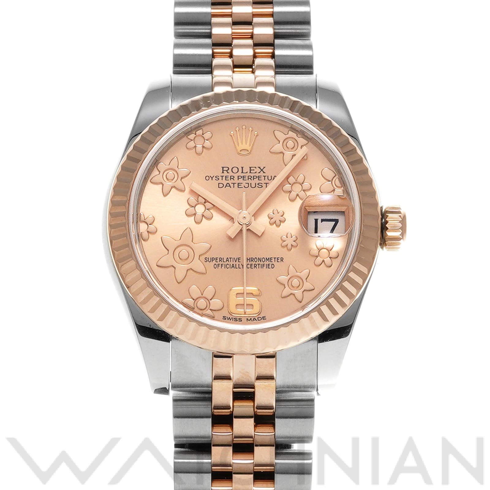 ロレックス デイトジャスト 31 178271 ピンクフラワー ユニセックス 時計 【中古】【wristwatch】