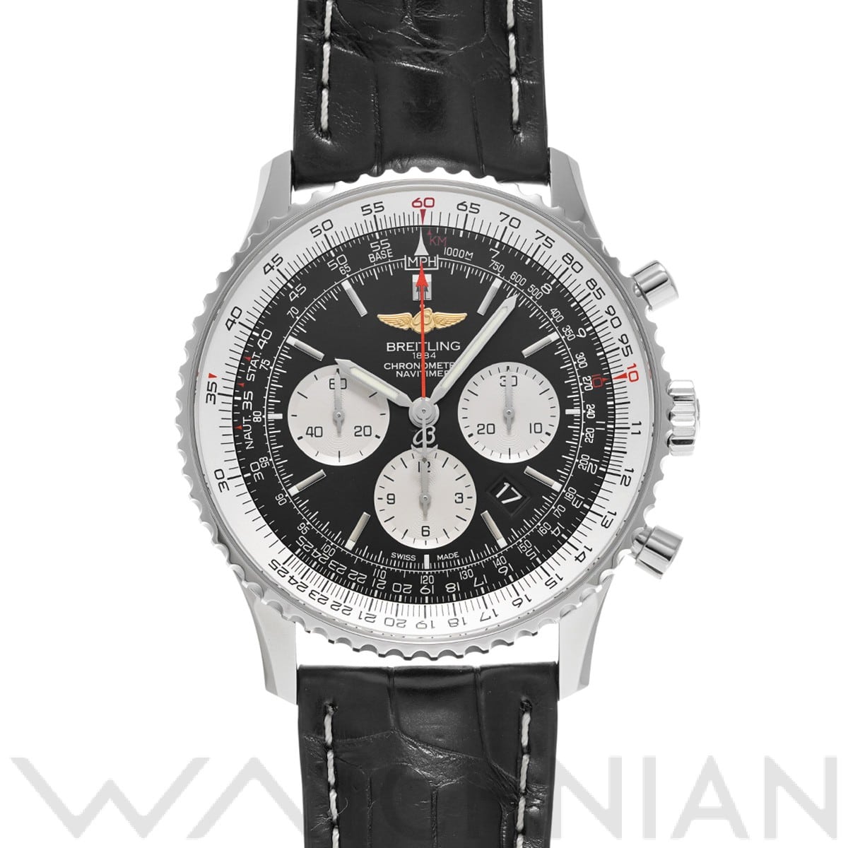 ナビタイマー B01 クロノグラフ 46 AB0127211B2P1 ブラック/シルバー ブライトリング BREITLING メンズ 【中古】