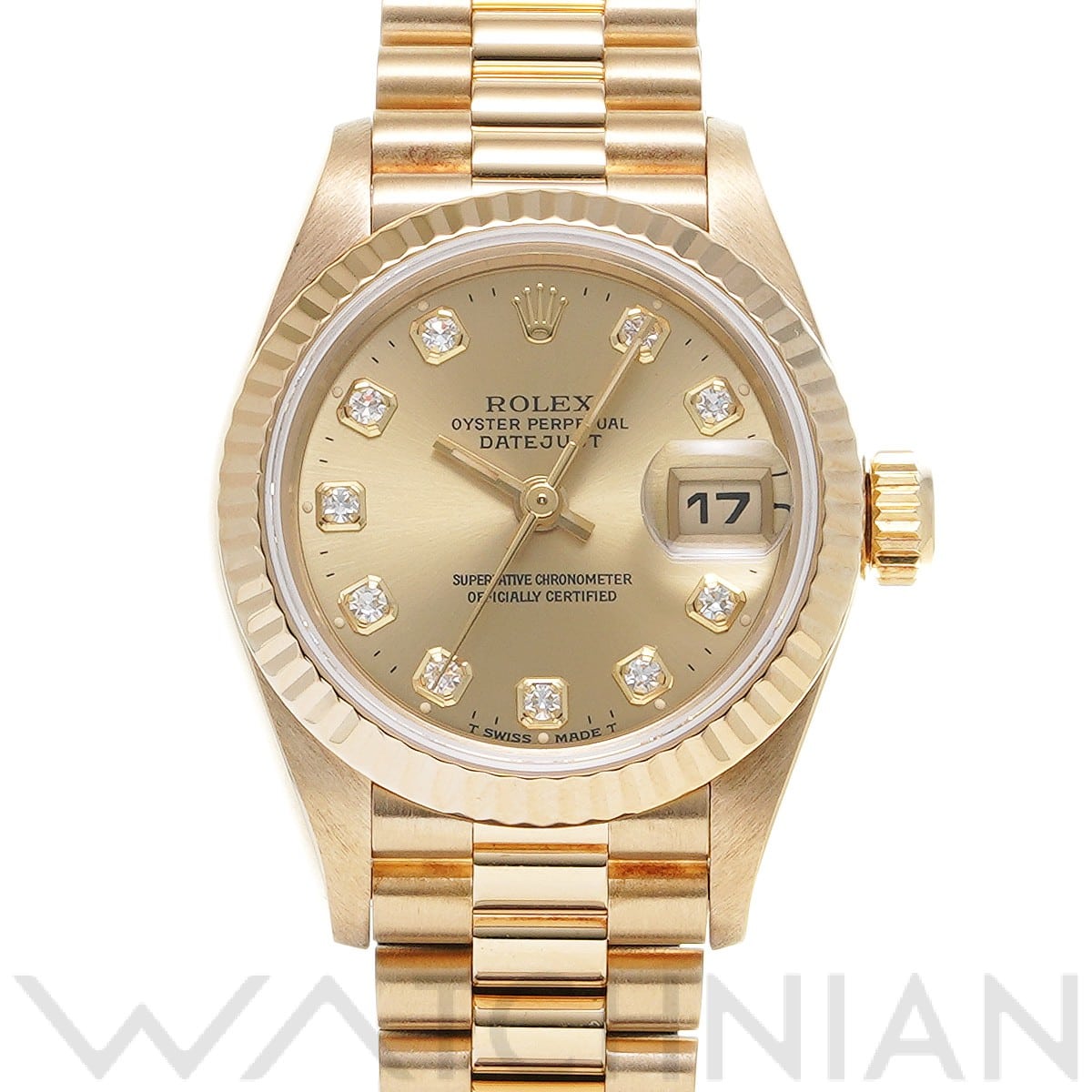 ロレックス デイトジャスト 26 69178G シャンパン/ダイヤモンド レディース 時計 【中古】【wristwatch】