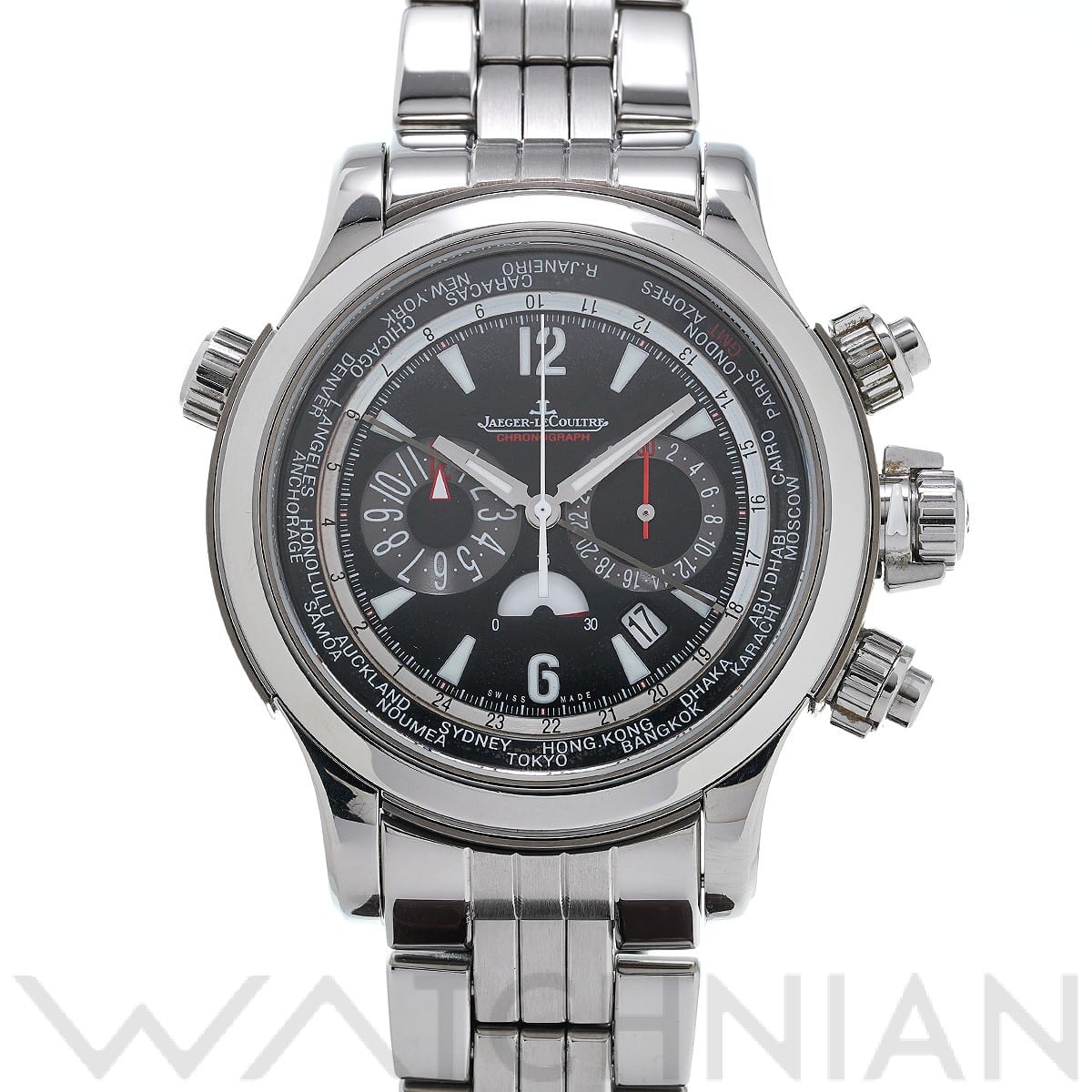 ジャガー ルクルト マスター コンプレッサー エクストリーム ワールド クロノグラフ Q1768470 ブラック メンズ 時計 【中古】【wristwatch】