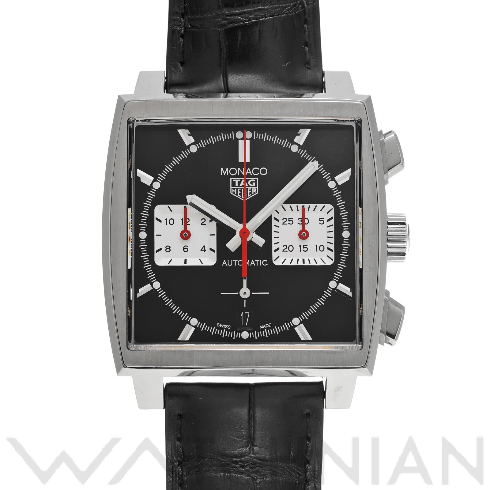 モナコ キャリバーホイヤー02 クロノグラフ CBL2113.FC6177 ブラック/シルバー タグ ホイヤー TAG HEUER メンズ 【中古】