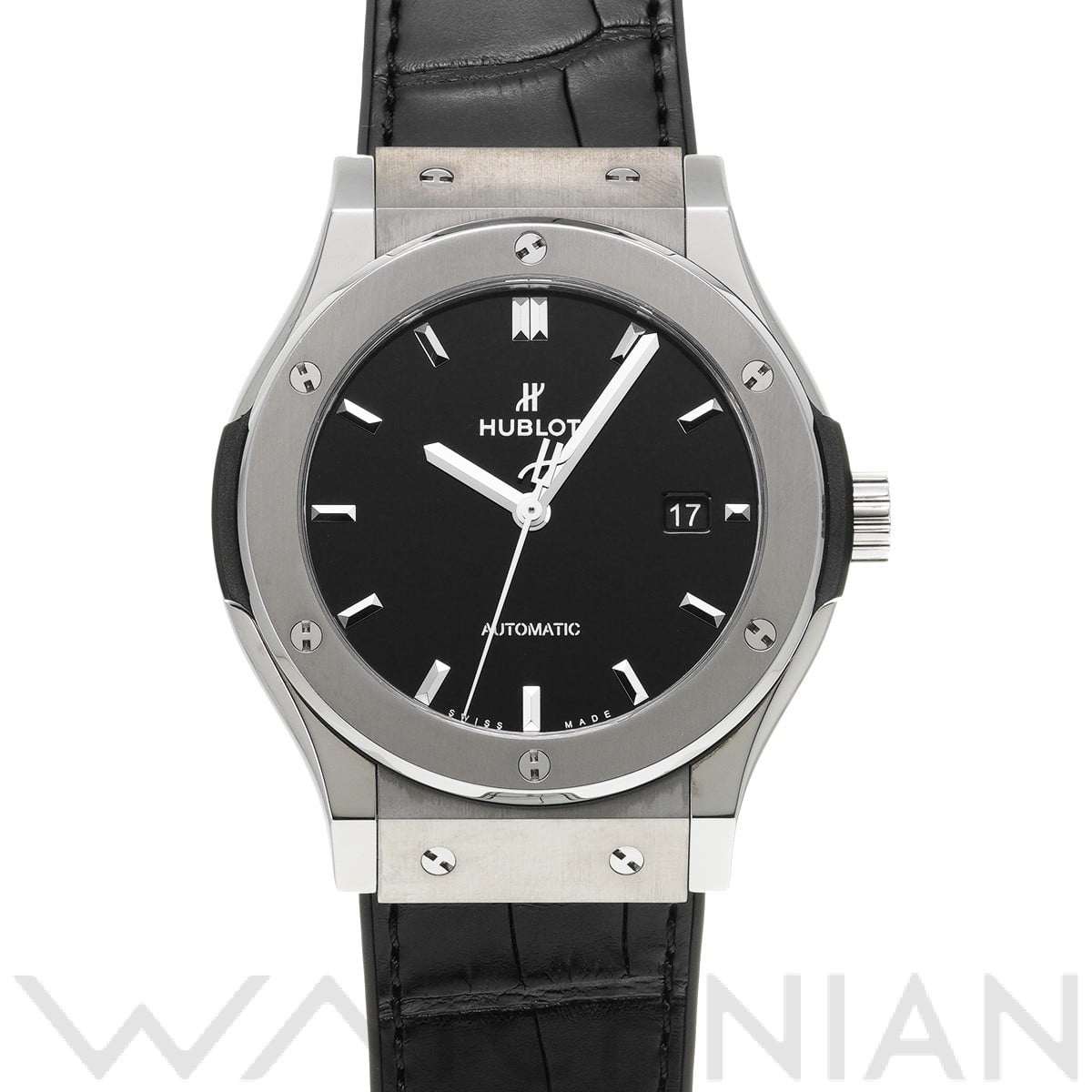 クラシックフュージョン チタニウム ブラックシャイニー 542.NX.1270.LR ブラックラッカー ウブロ HUBLOT メンズ 【中古】