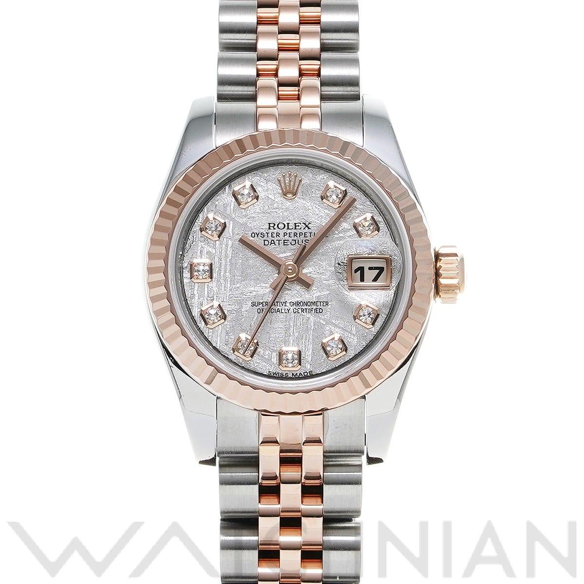 ロレックス レディ デイトジャスト 26 179171G メテオライト/ダイヤモンド レディース 時計 【中古】【wristwatch】