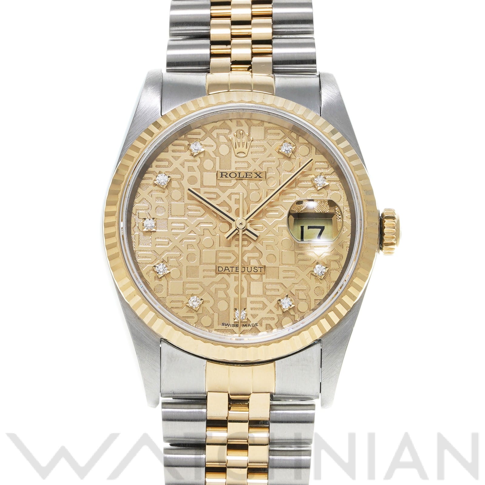 ロレックス デイトジャスト 16233G シャンパンコンピュータ/ダイヤモンド メンズ 時計 【中古】【wristwatch】