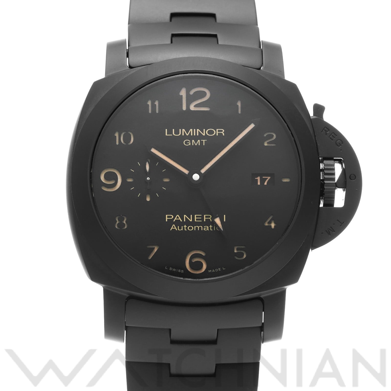 パネライ / PANERAI トゥットネロ ルミノール GMT PAM01438 ブラック メンズ 時計 【中古】【wristwatch】