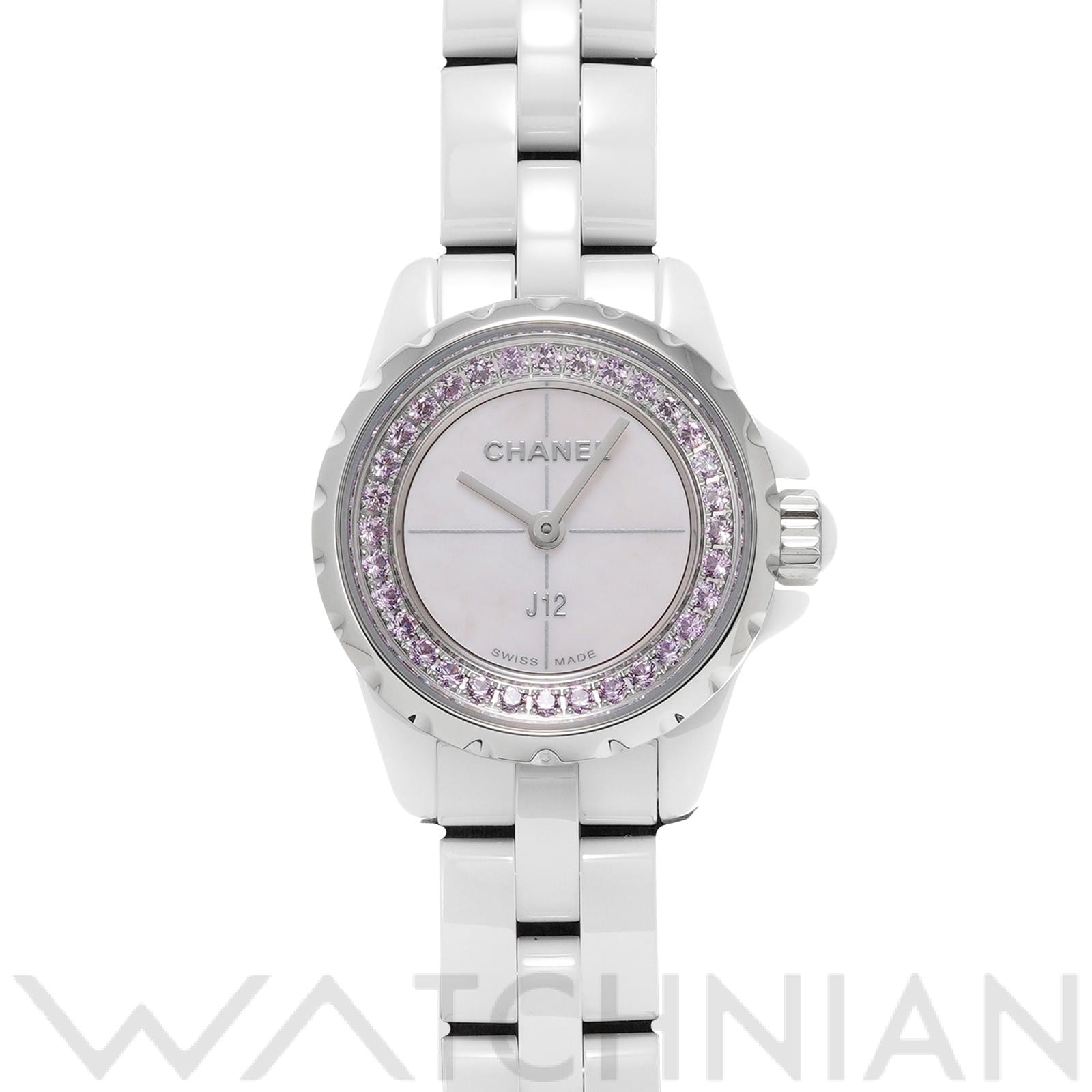 シャネル J12-XS 19MM H5512 ピンクシェル/サファイア レディース 時計 【中古】【wristwatch】
