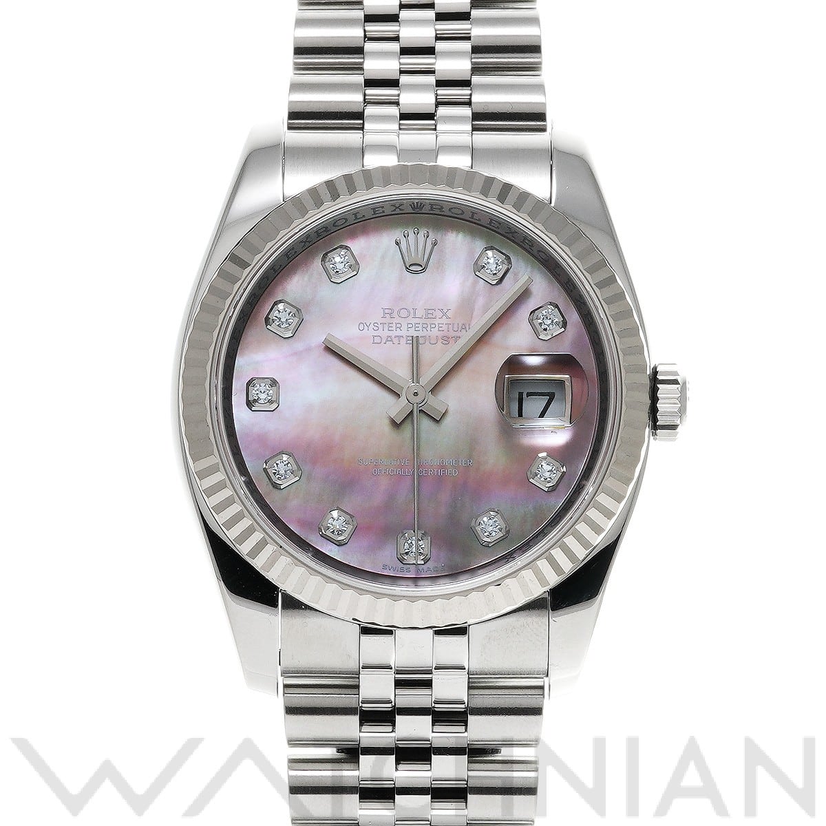 ロレックス デイトジャスト 36 116234NG ブラックシェル/ダイヤモンド メンズ 時計 【中古】【wristwatch】