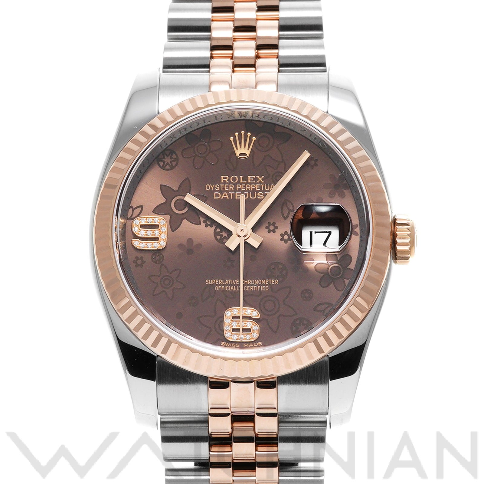 ロレックス デイトジャスト 36 116231 チョコレートフラワー/ダイヤモンド メンズ 時計 【中古】【wristwatch】