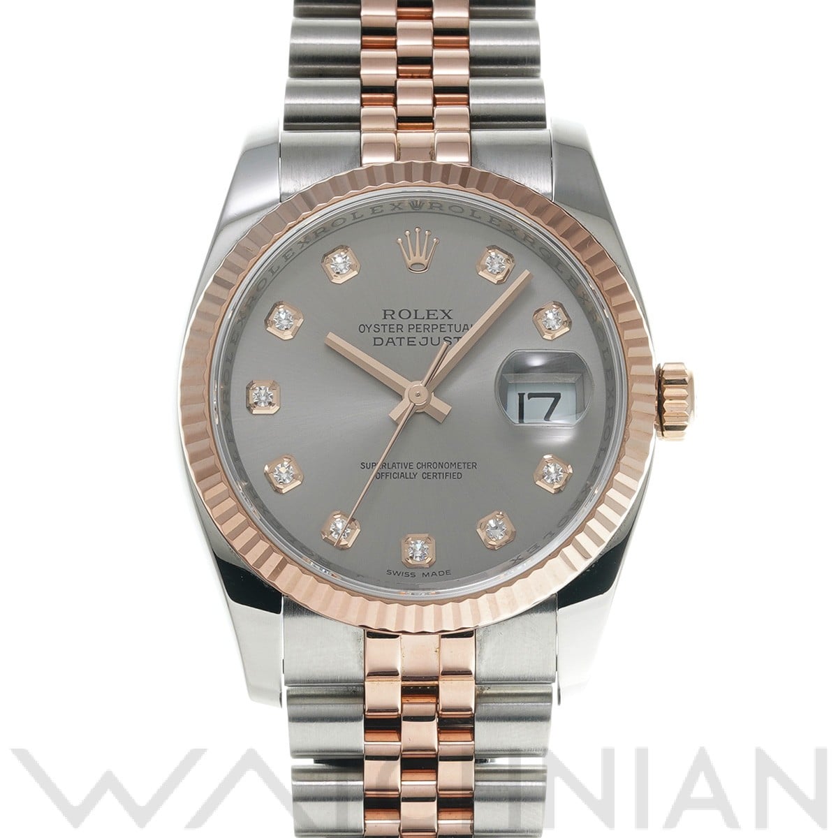 ロレックス デイトジャスト 36 116231G グレー/ダイヤモンド メンズ 時計 【中古】【wristwatch】
