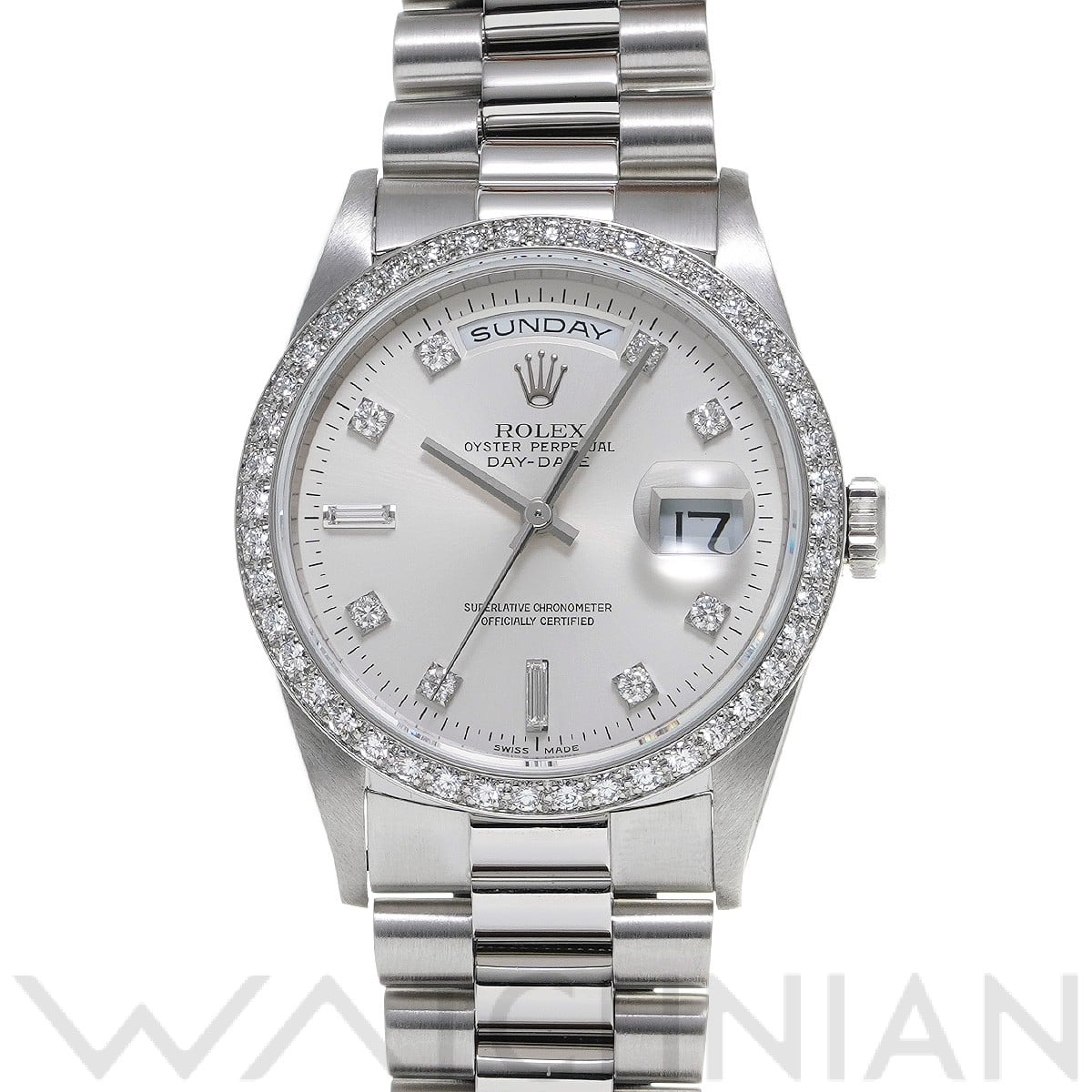 ロレックス デイデイト 36 18346A シルバー/ダイヤモンド メンズ 時計 【中古】【wristwatch】