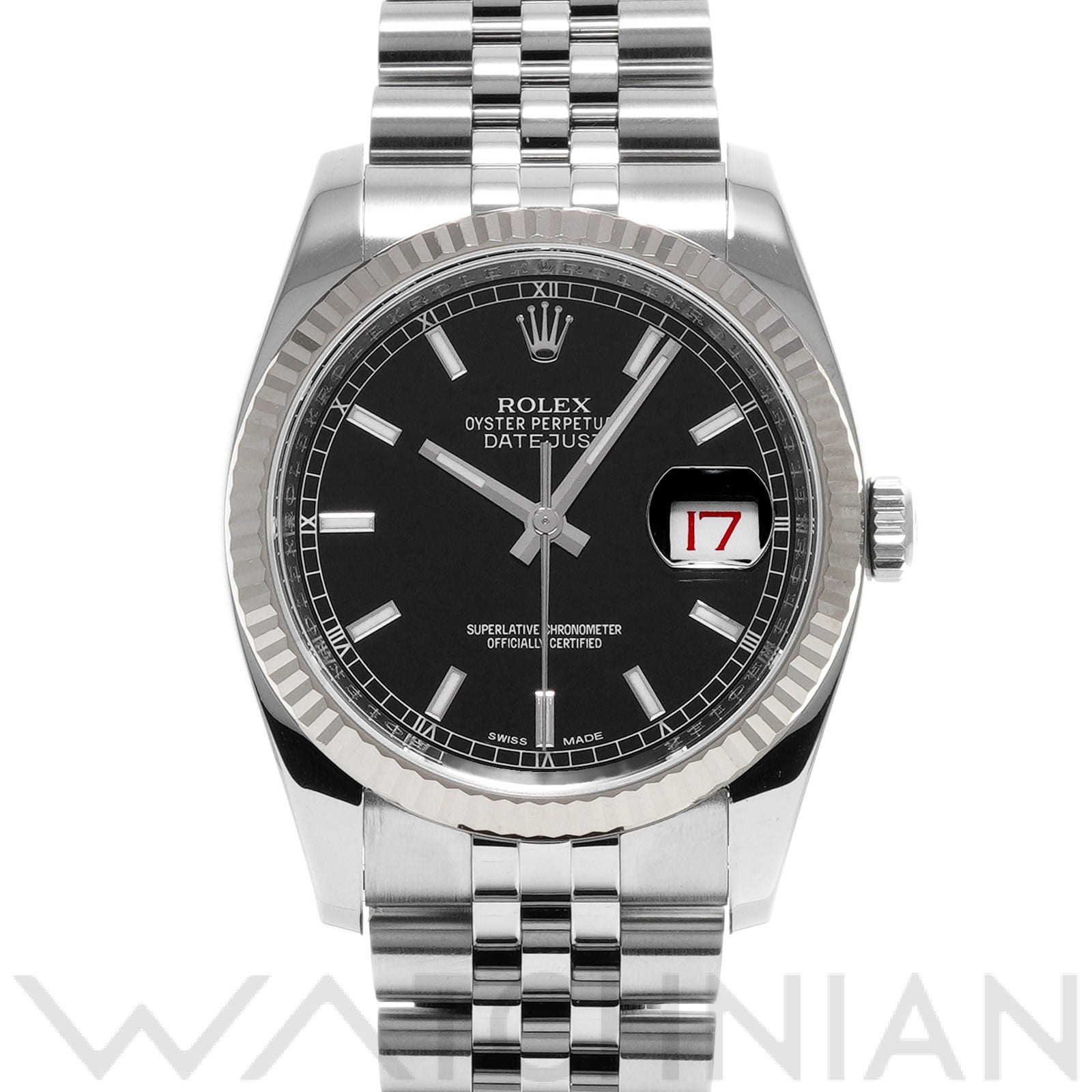 ロレックス デイトジャスト 36 116234 ブラック メンズ 時計 【中古】【wristwatch】