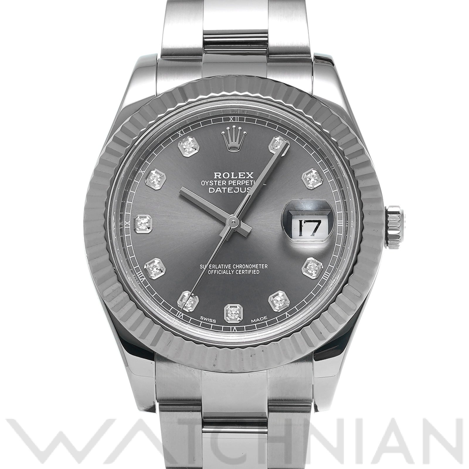 ロレックス デイトジャスト II 116334G グレー/ダイヤモンド メンズ 時計 【中古】【wristwatch】