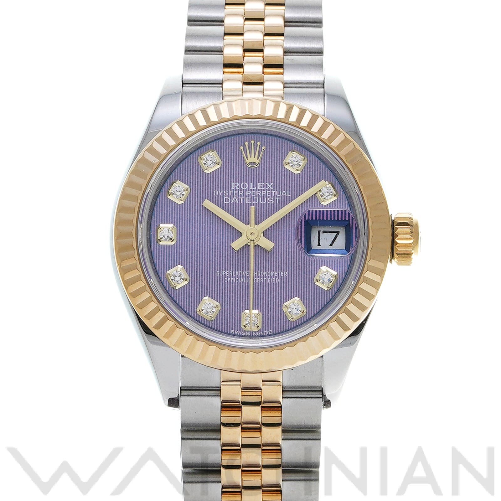 ロレックス レディ デイトジャスト 28 279173G ラベンダータペストリー/ダイヤモンド レディース 時計 【中古】【wristwatch】