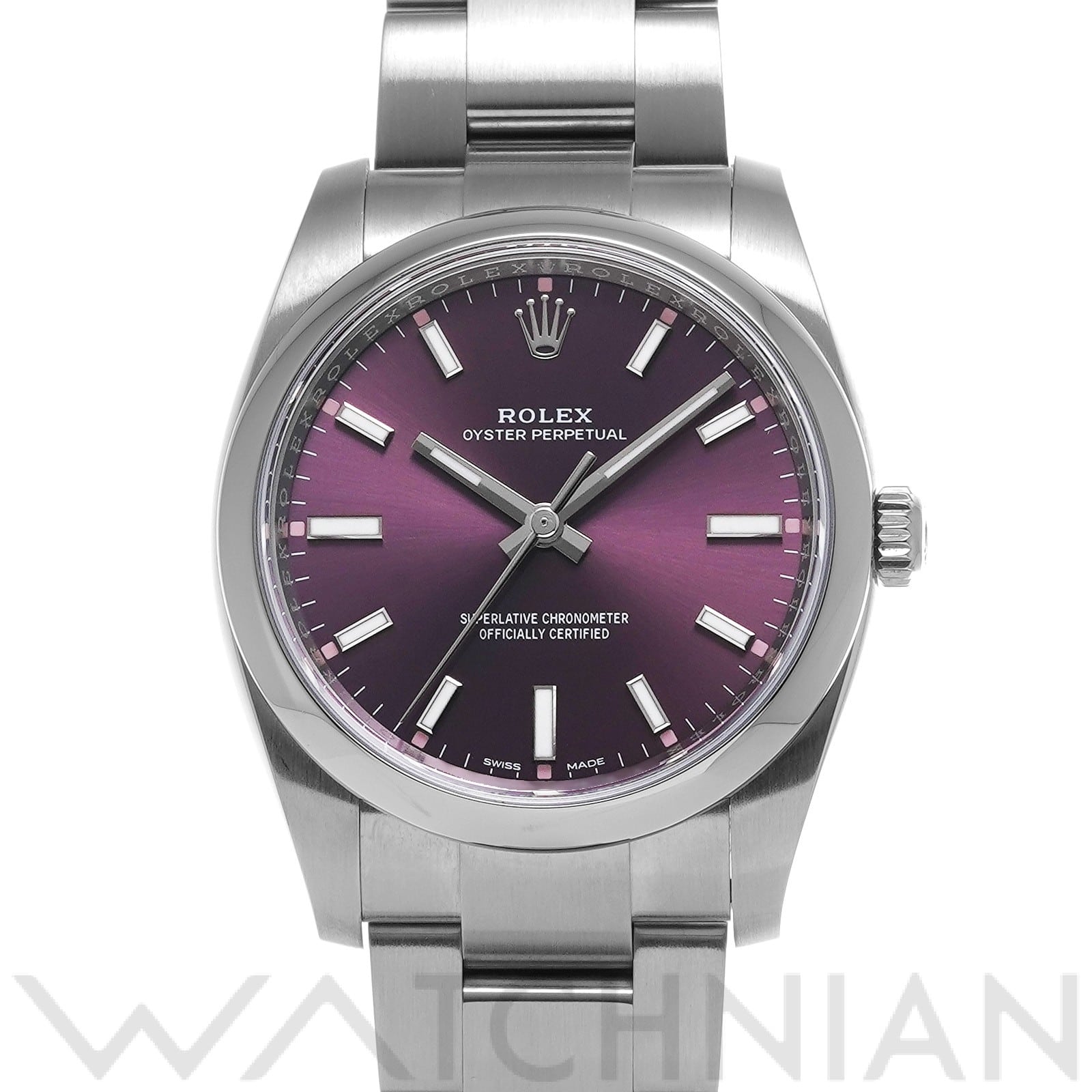 ロレックス オイスターパーペチュアル 34 114200 レッドグレープ メンズ 時計 【中古】【wristwatch】