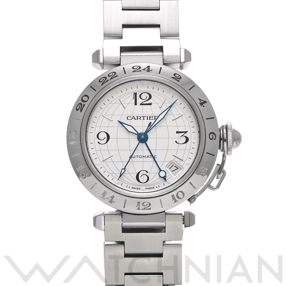 カルティエ / CARTIER パシャC メリディアン GMT W31078M7 シルバー ユニセックス 時計 【中古】【wristwatch】