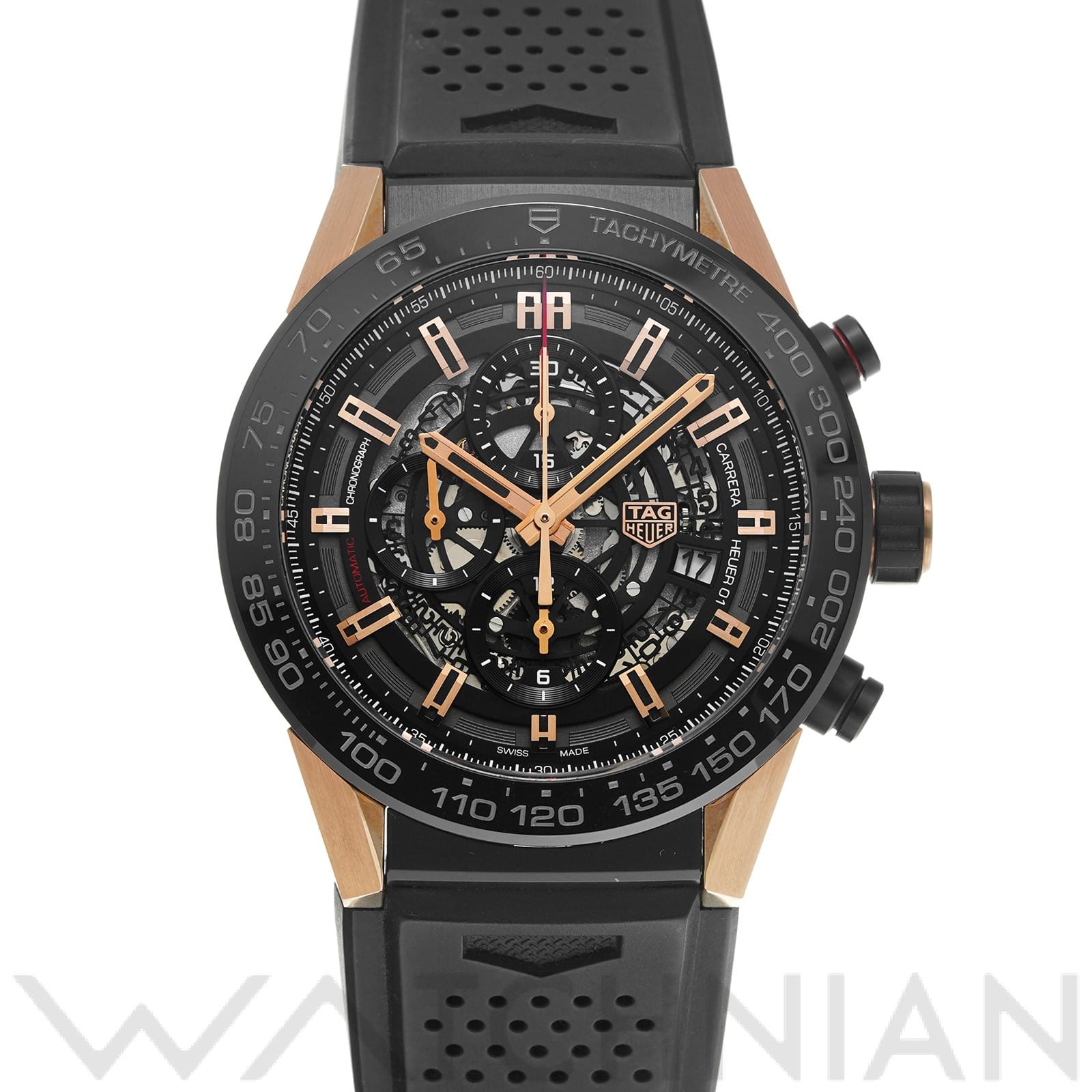 カレラ キャリバーホイヤー01 クロノグラフ CAR2A5A.FT6044 ブラック タグホイヤー TAG HEUER メンズ 【中古】