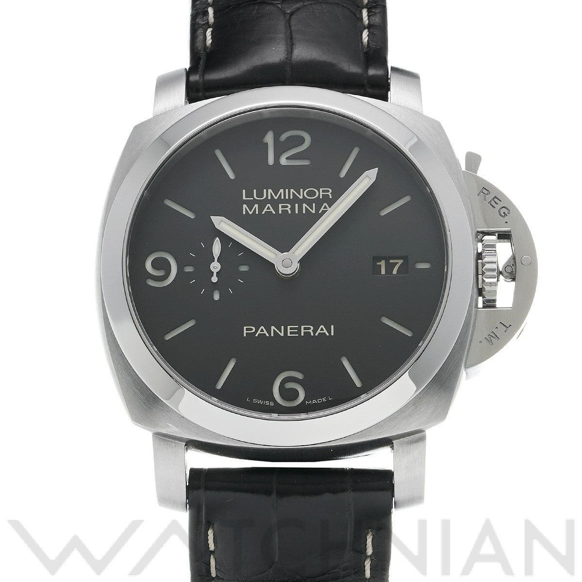 ルミノールマリーナ 1950 3デイズ オートマティック アッチャイオ PAM00312 O番(2012年製造) ブラック パネライ OFFICINE PANERAI メンズ 【中古】