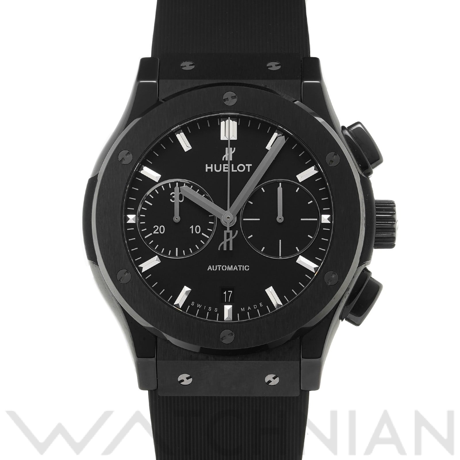 クラシックフュージョン クロノグラフ ブラックマジック 521.CM.1171.RX マットブラック ウブロ HUBLOT メンズ 【中古】