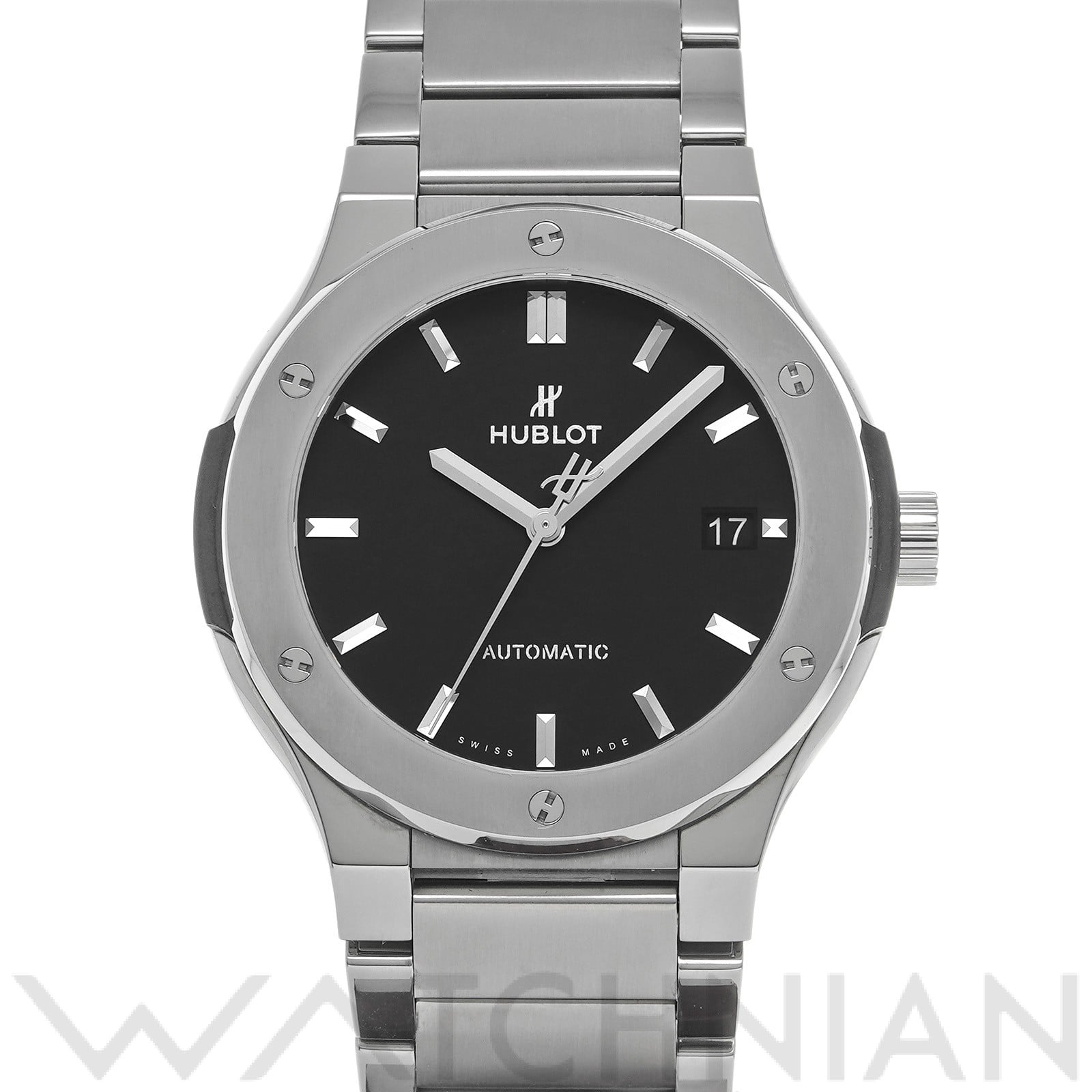 ウブロ / HUBLOT クラシックフュージョン チタニウム ブレスレット 510.NX.1170.NX ブラック メンズ 時計 【中古】【wristwatch】