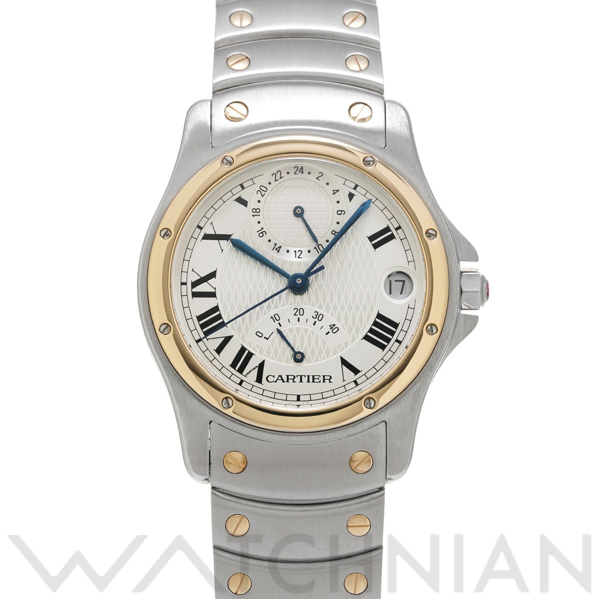 カルティエ / CARTIER サントス ロンド GMT パワーリザーブ 150周年記念モデル W20038R3 シルバー メンズ 時計 【中古】【wristwatch】