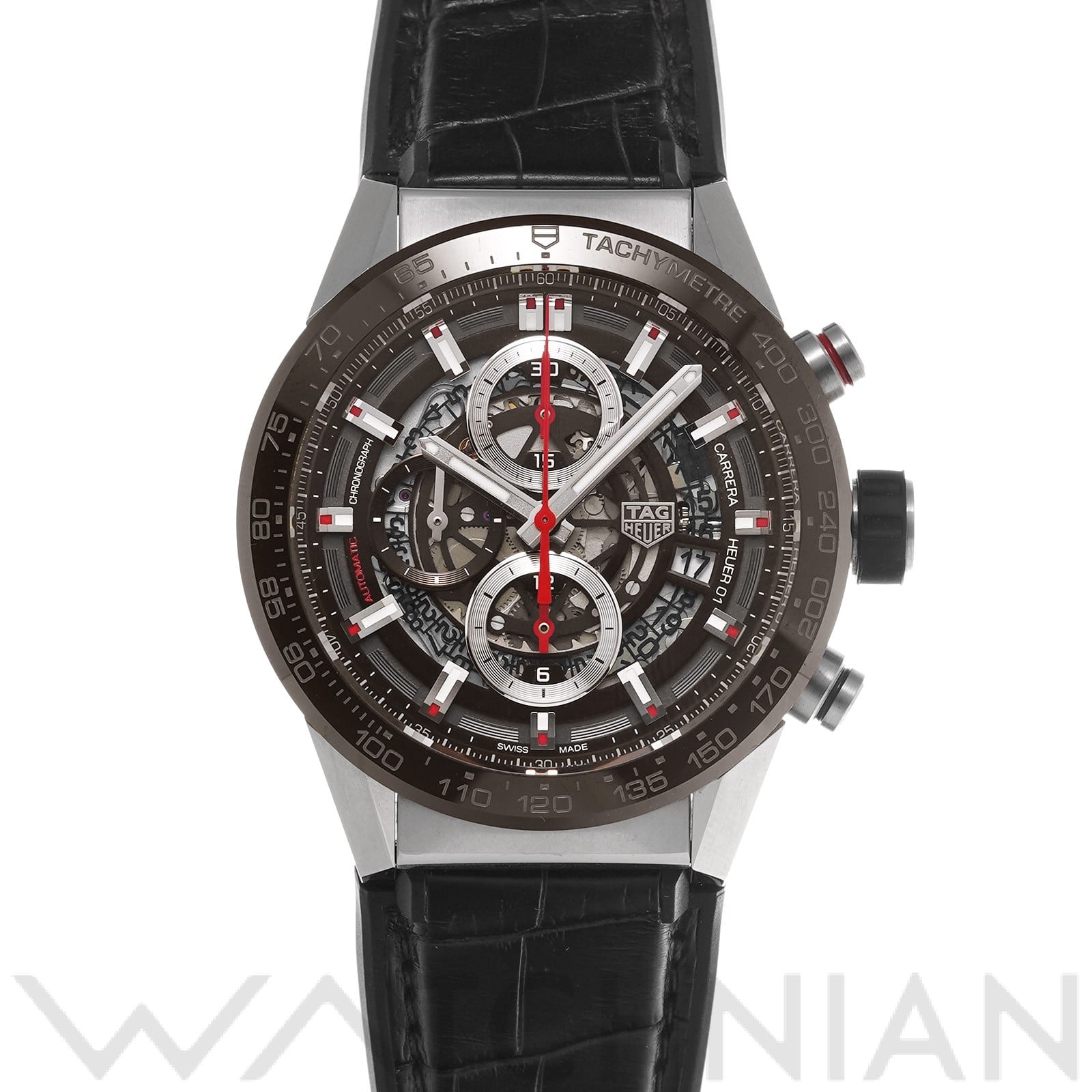カレラ キャリバーホイヤー01 クロノグラフ CAR201U.FC6405 ブラウン タグ ホイヤー TAG HEUER メンズ 【中古】