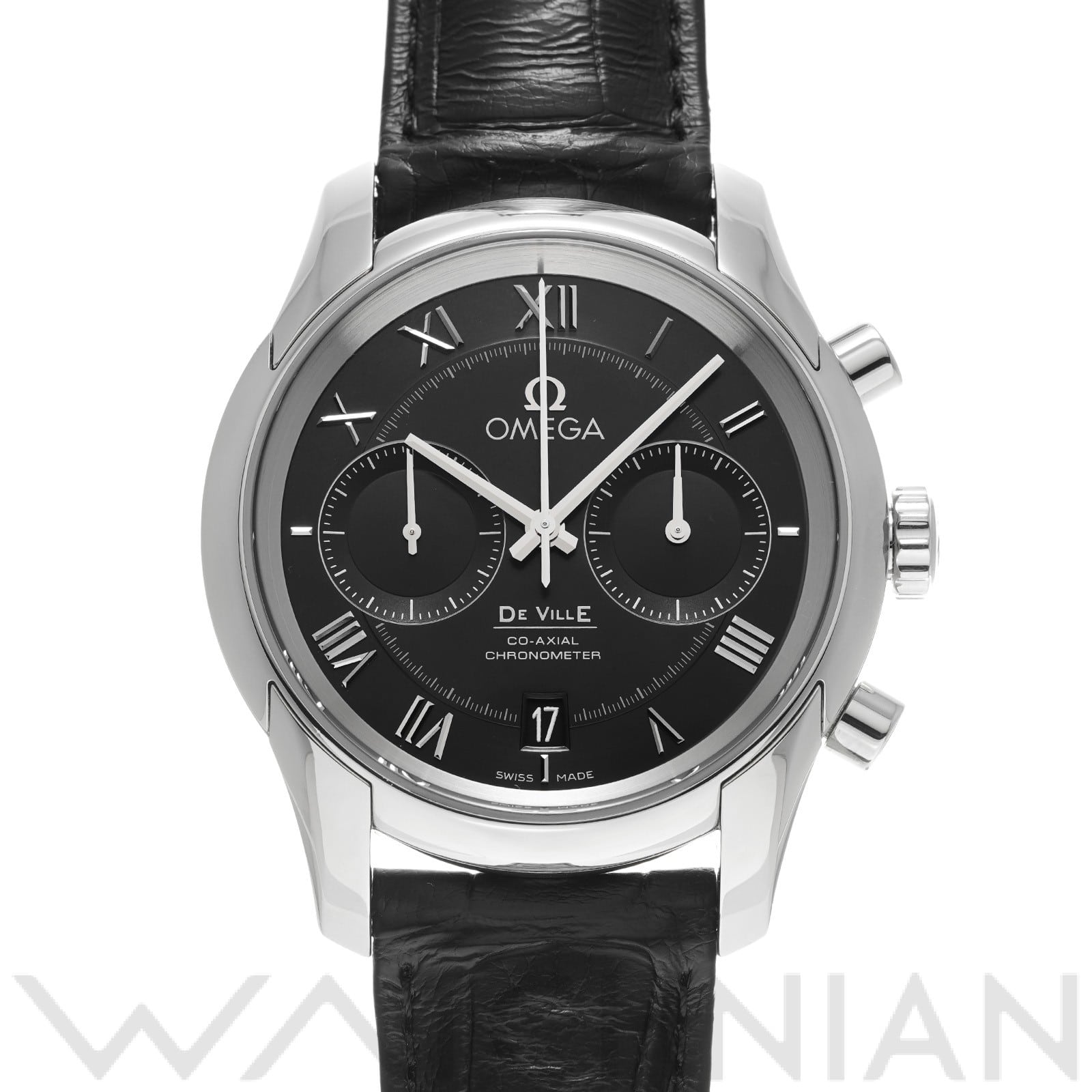 デ・ヴィル アワービジョン コーアクシャル クロノグラフ 431.13.42.51.01.001 ブラック オメガ OMEGA メンズ 【中古】